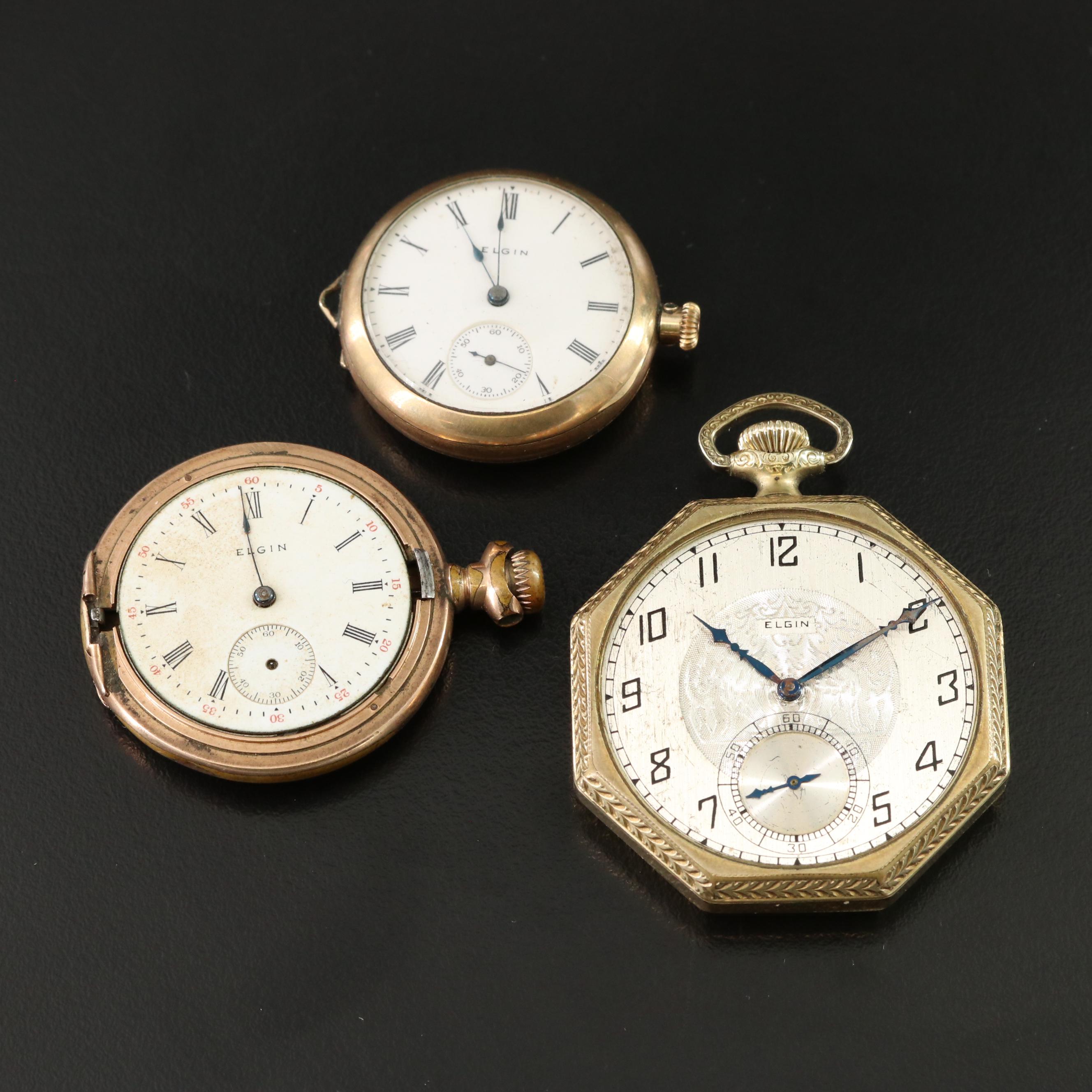 Collection of Gold Filled Elgin Pocket Watches