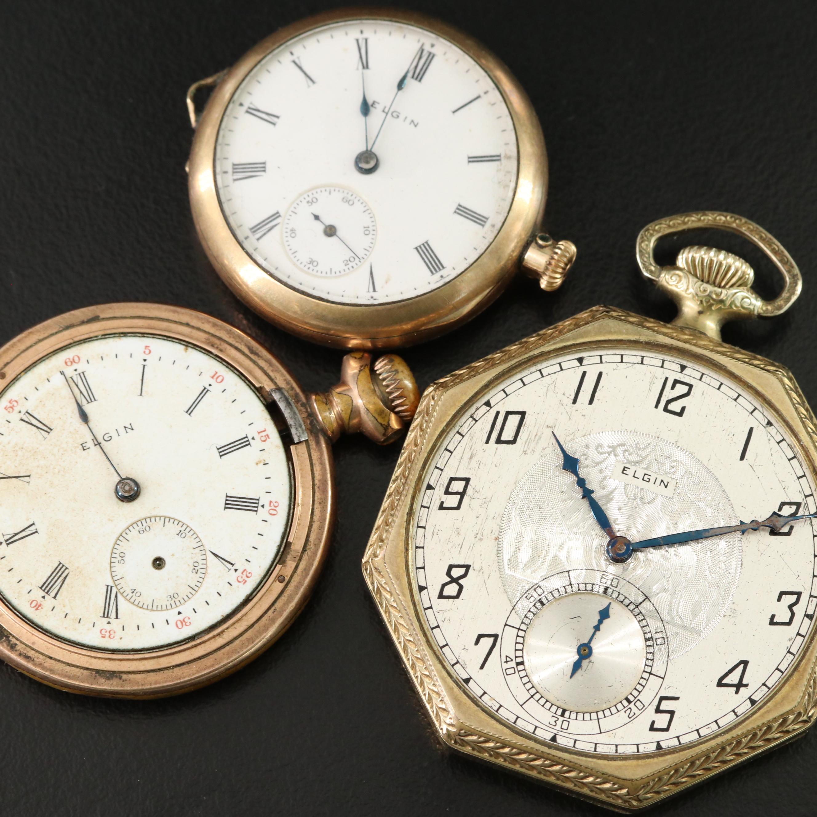Collection of Gold Filled Elgin Pocket Watches