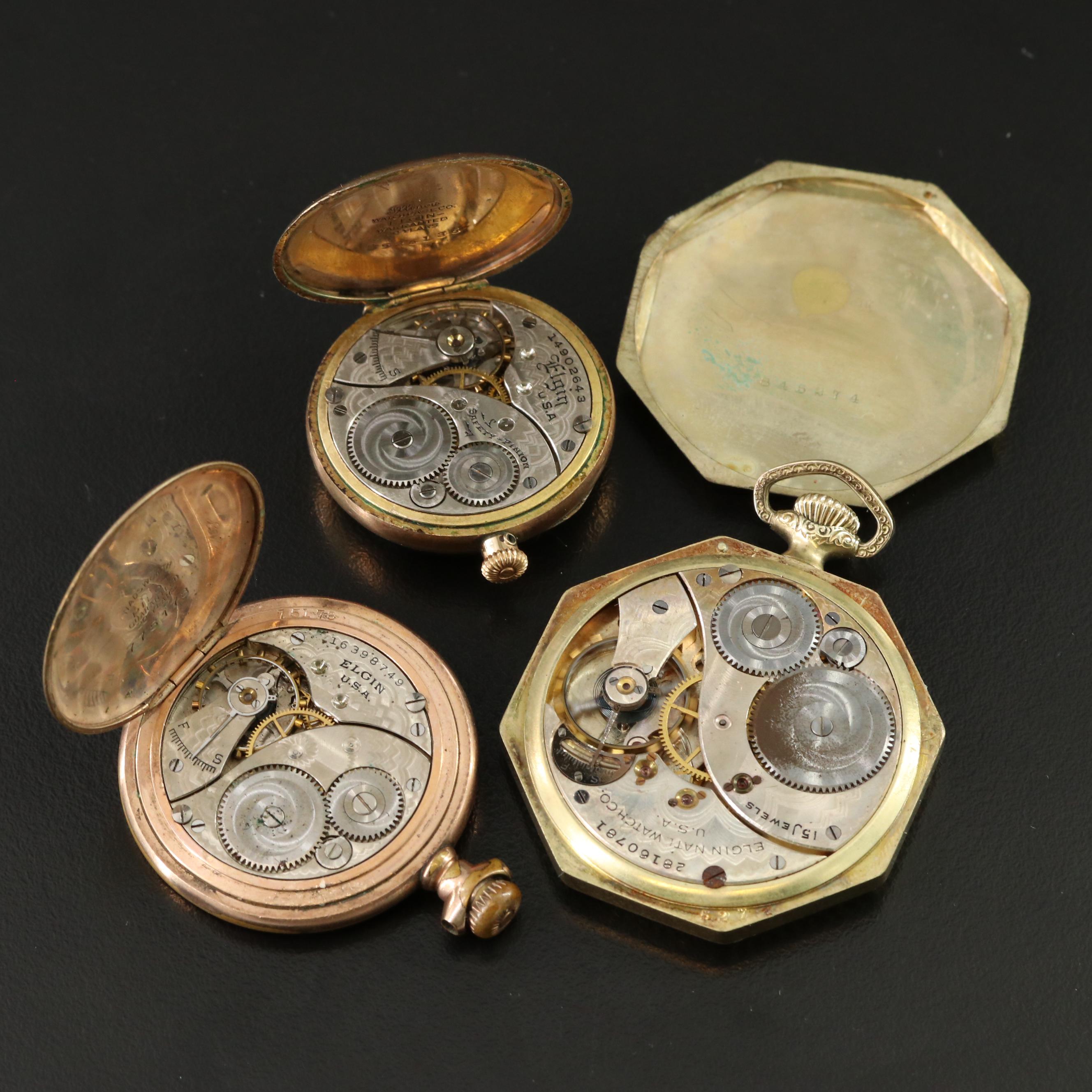 Collection of Gold Filled Elgin Pocket Watches