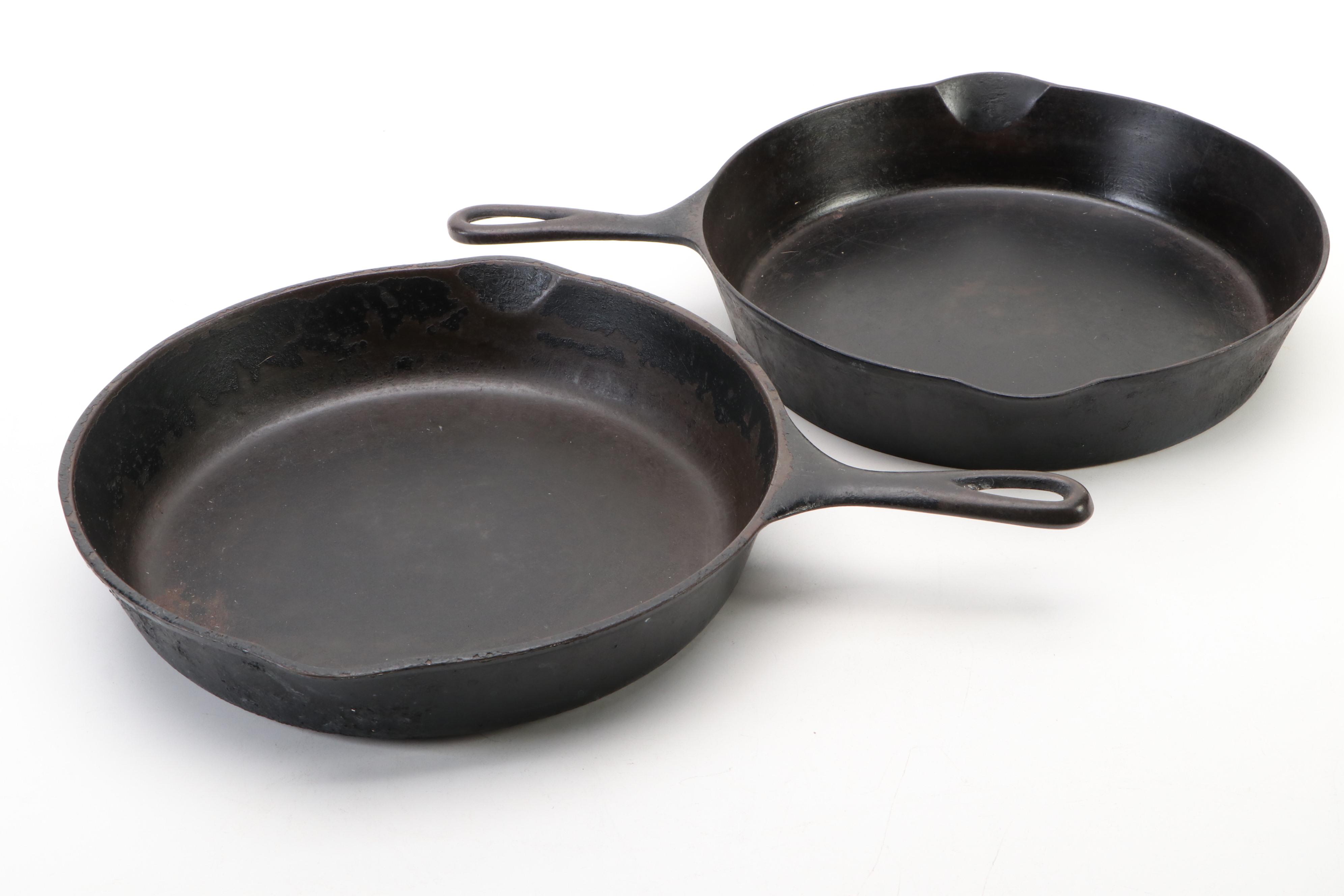 All-Clad Griddle with Wapak and Wagner Ware Sidney Cast Iron Skillets