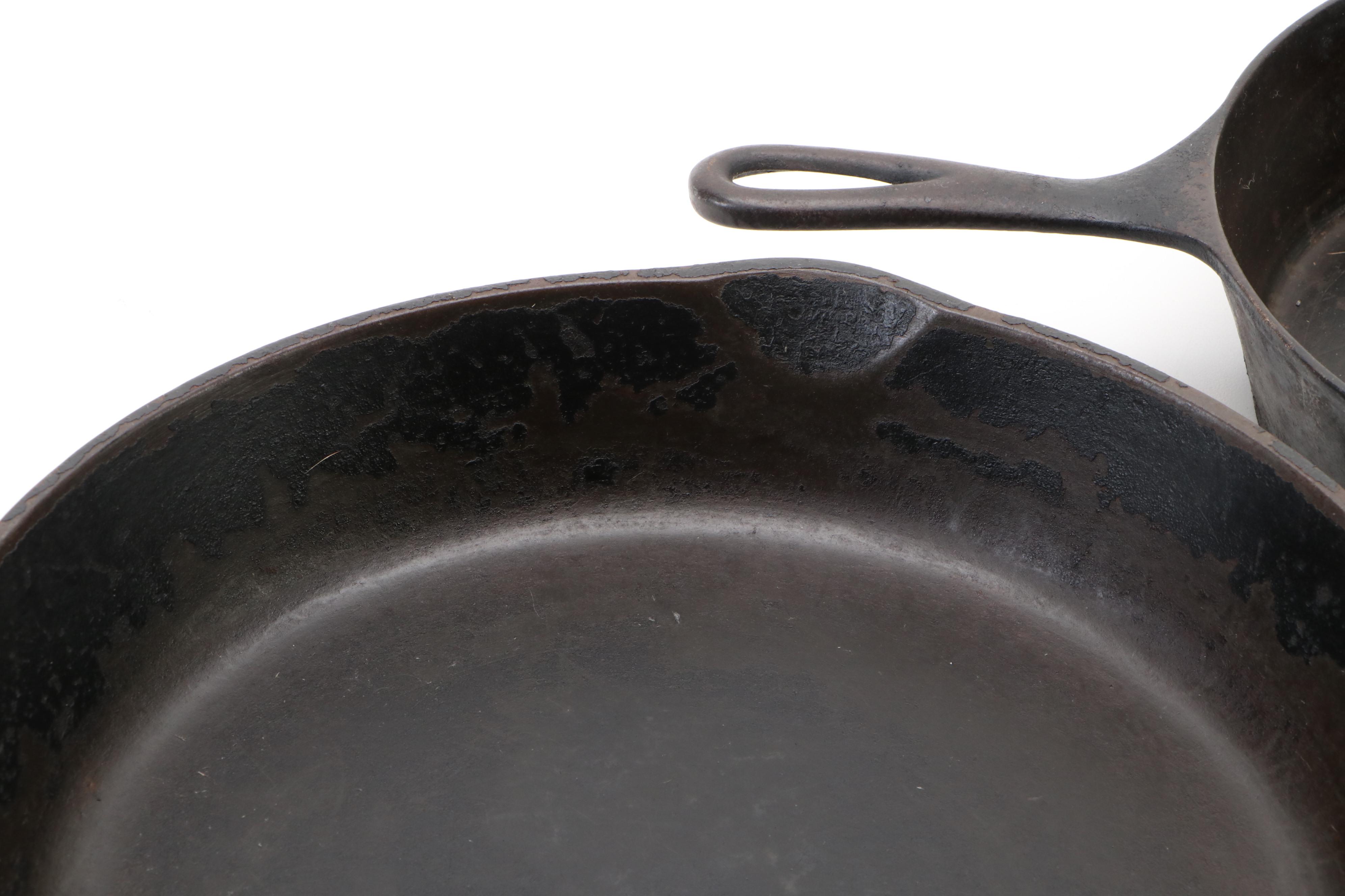 All-Clad Griddle with Wapak and Wagner Ware Sidney Cast Iron Skillets