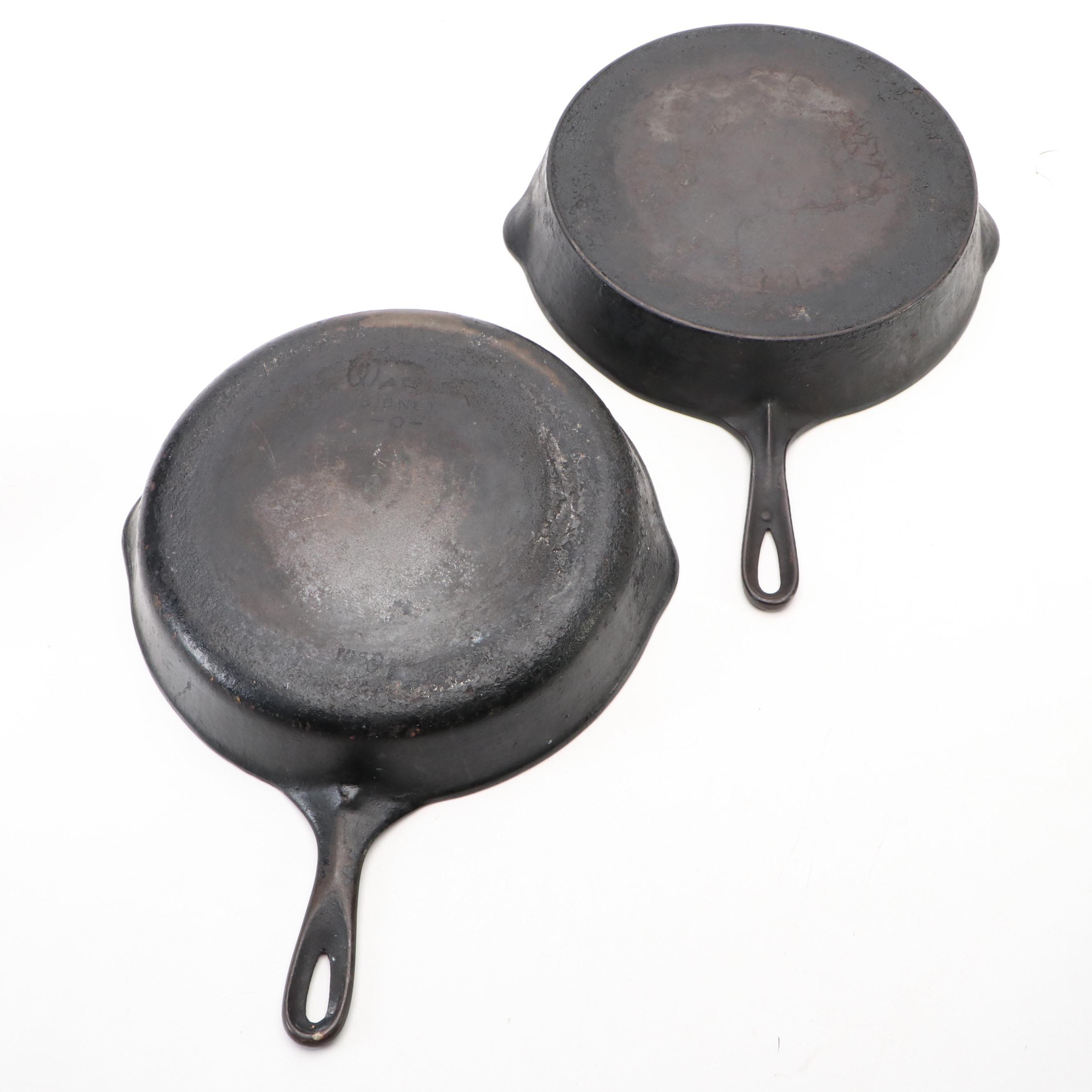 All-Clad Griddle with Wapak and Wagner Ware Sidney Cast Iron Skillets