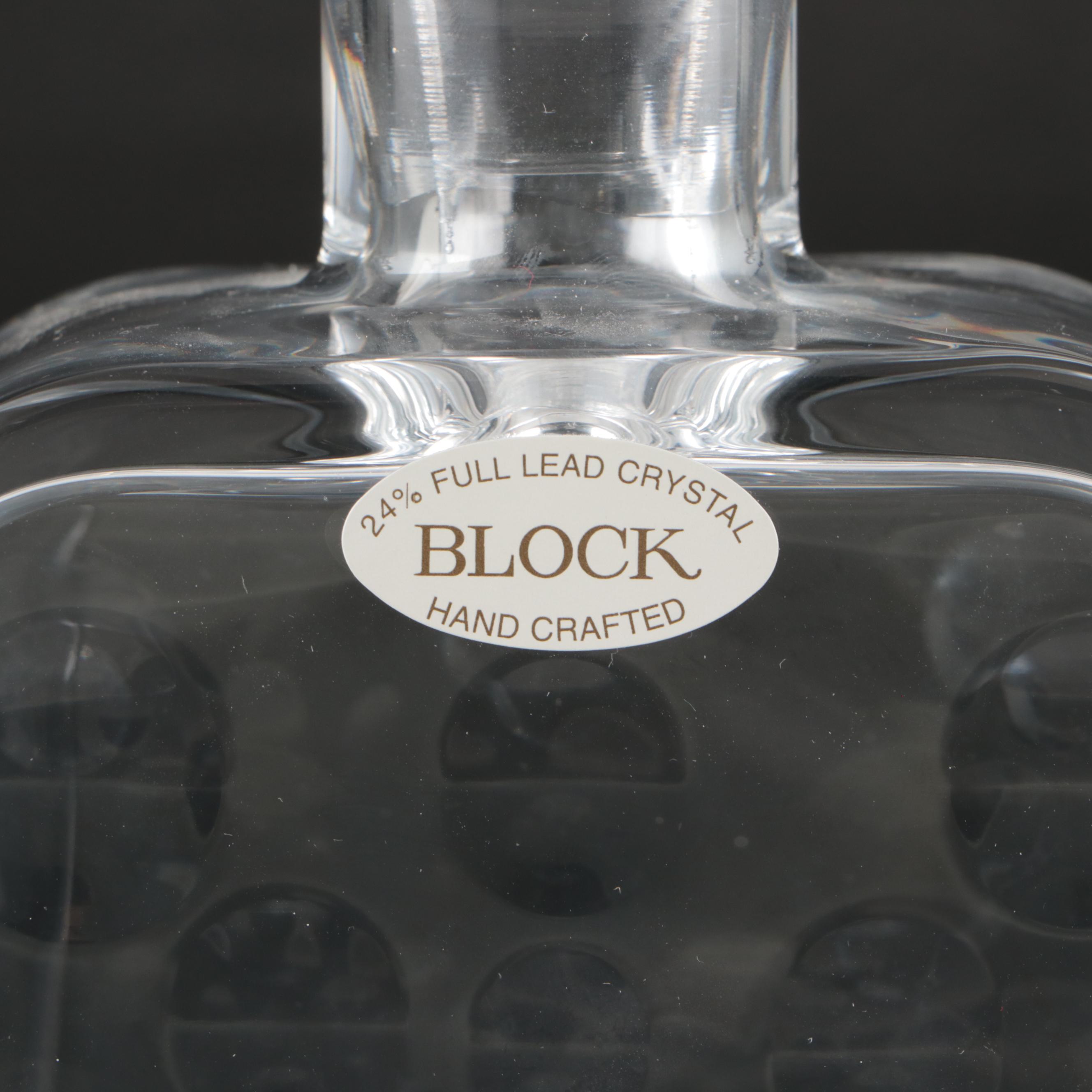 "Galaxy" Crystal Block Decanter with Other Cut Crystal Decanters