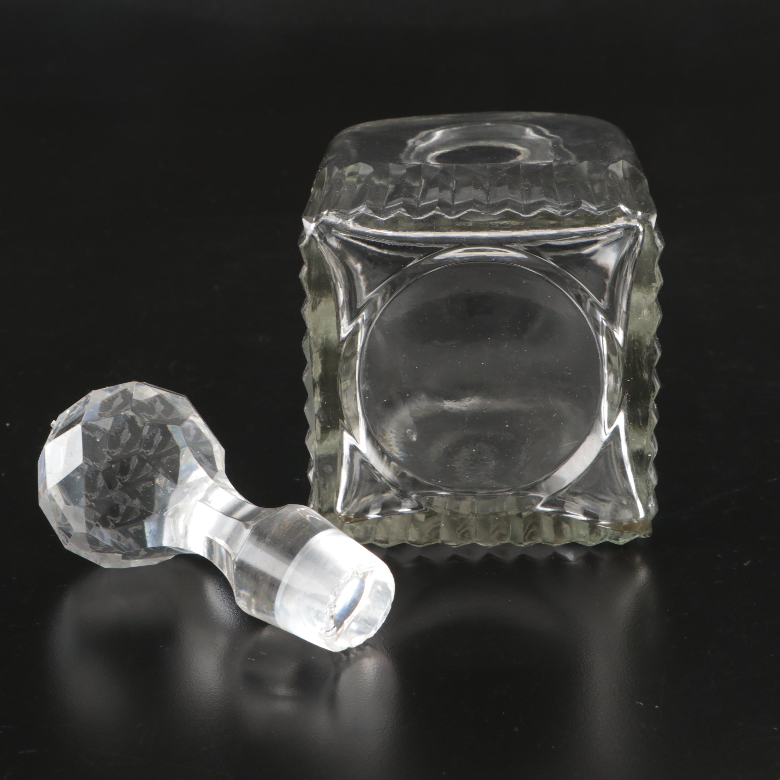 "Galaxy" Crystal Block Decanter with Other Cut Crystal Decanters