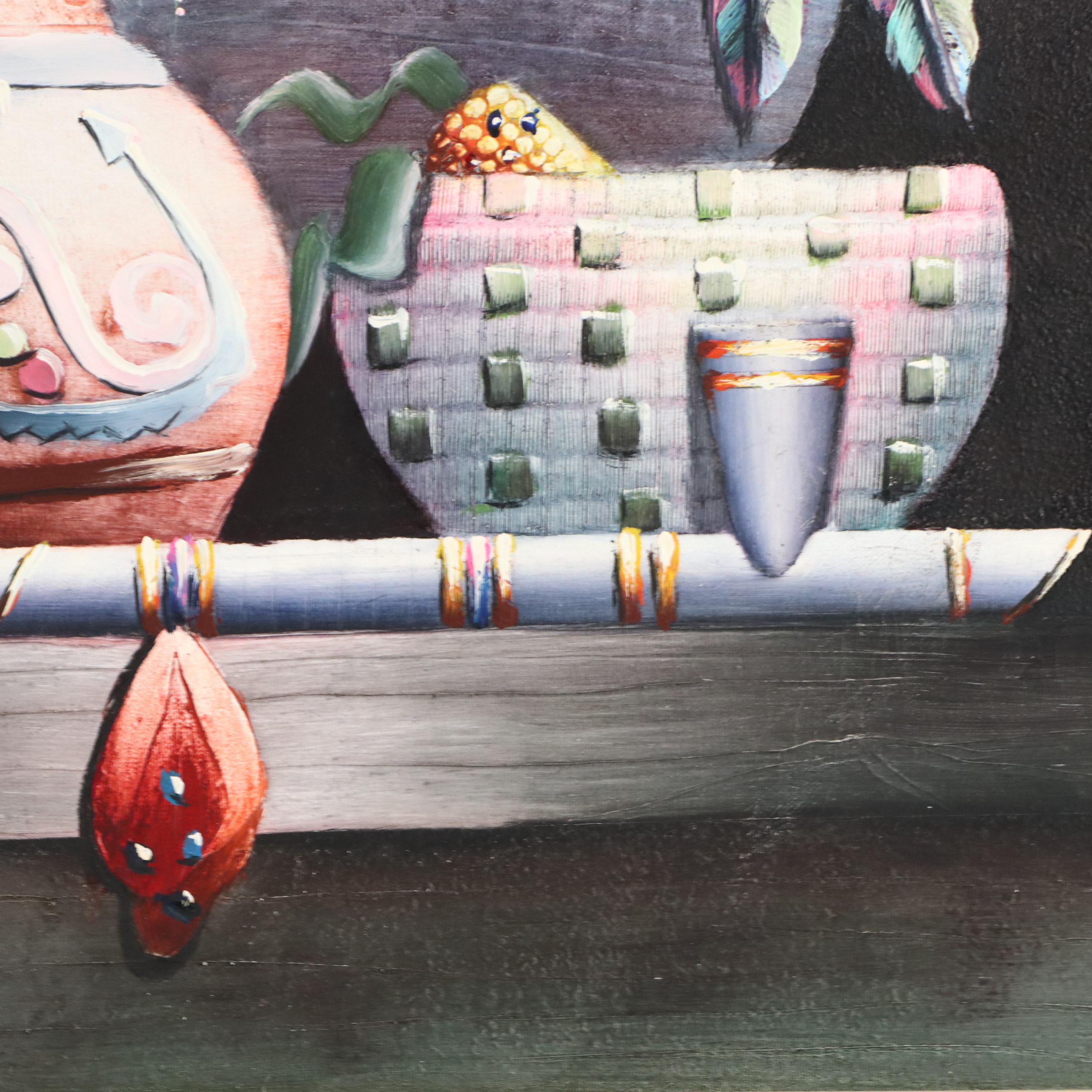 C. Benolt Still-Life Oil Painting of Southwestern Native American Art Forms