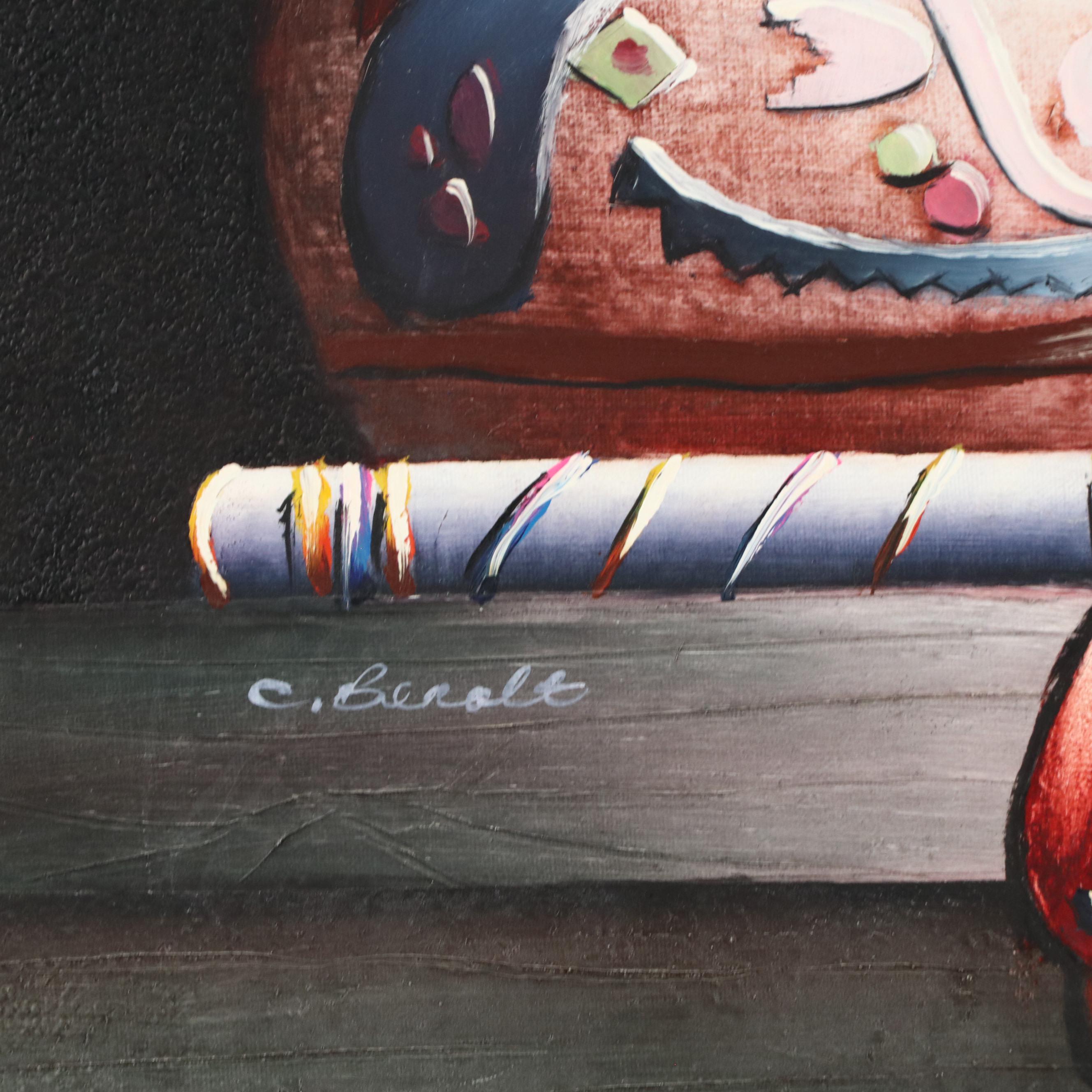 C. Benolt Still-Life Oil Painting of Southwestern Native American Art Forms