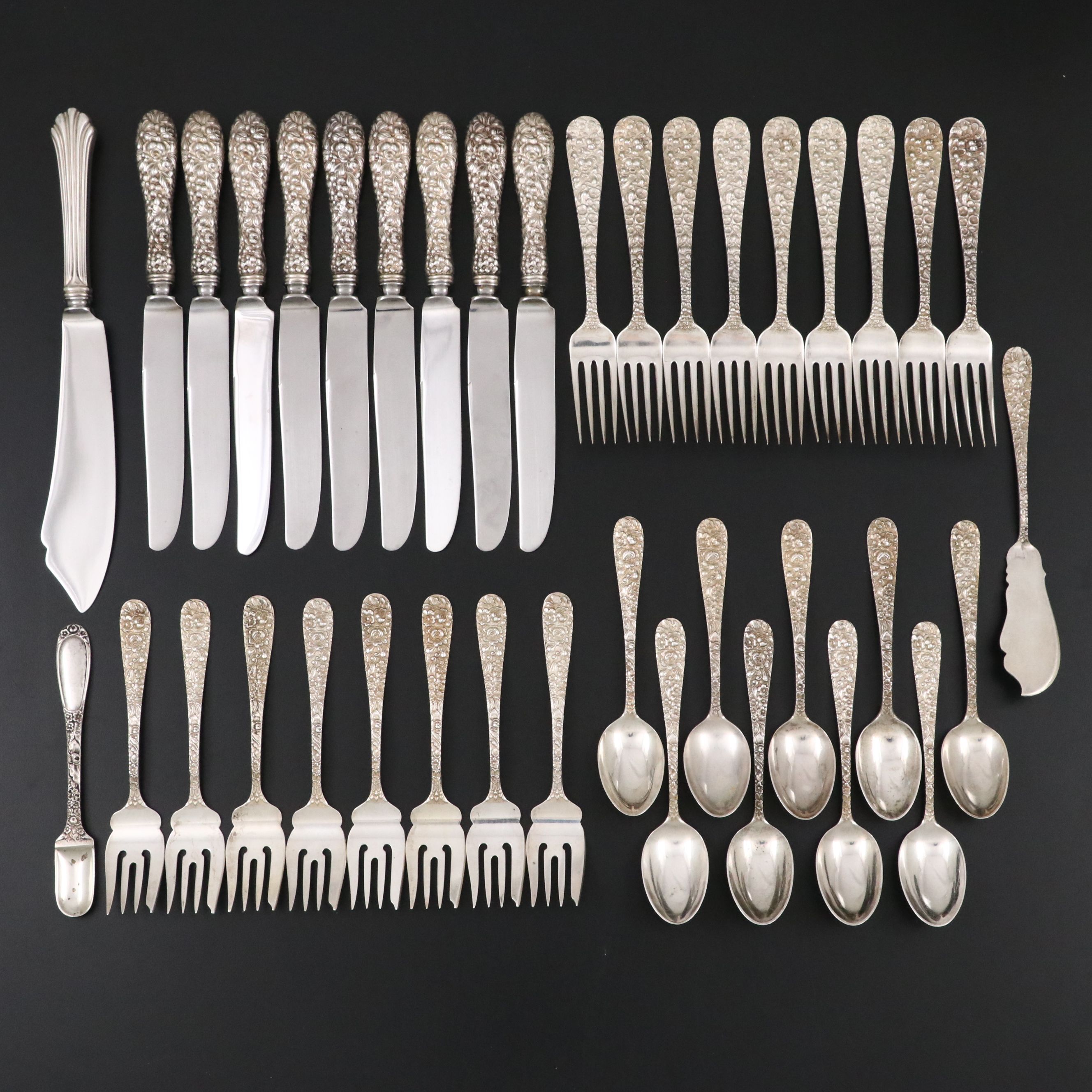 Kirk Stieff "Stieff Rose" and Other Sterling Silver Flatware