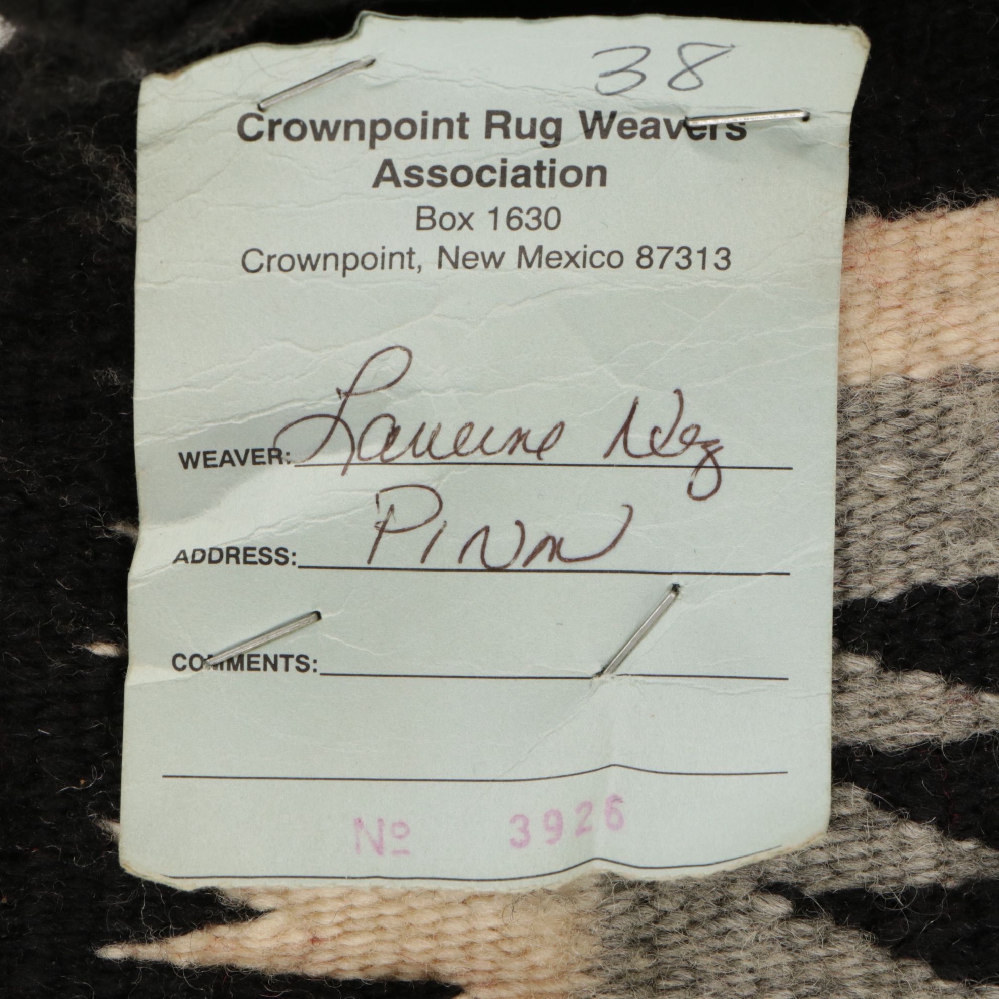 2' x 2'1" Handwoven Navajo Storm Pattern Accent Rug