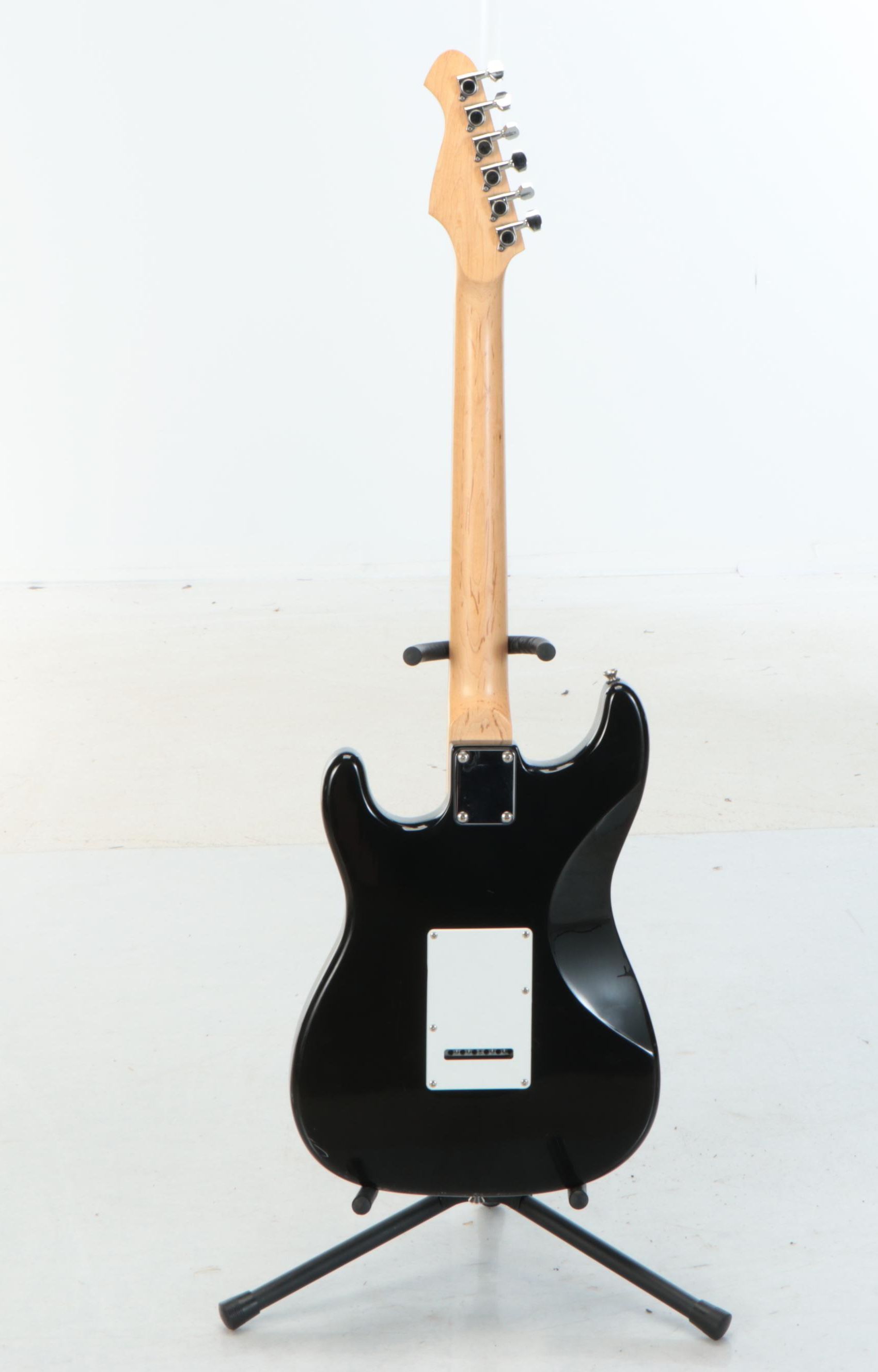 Aria Ariana Strat Style Double Cutaway Black Electric Guitar & Stand