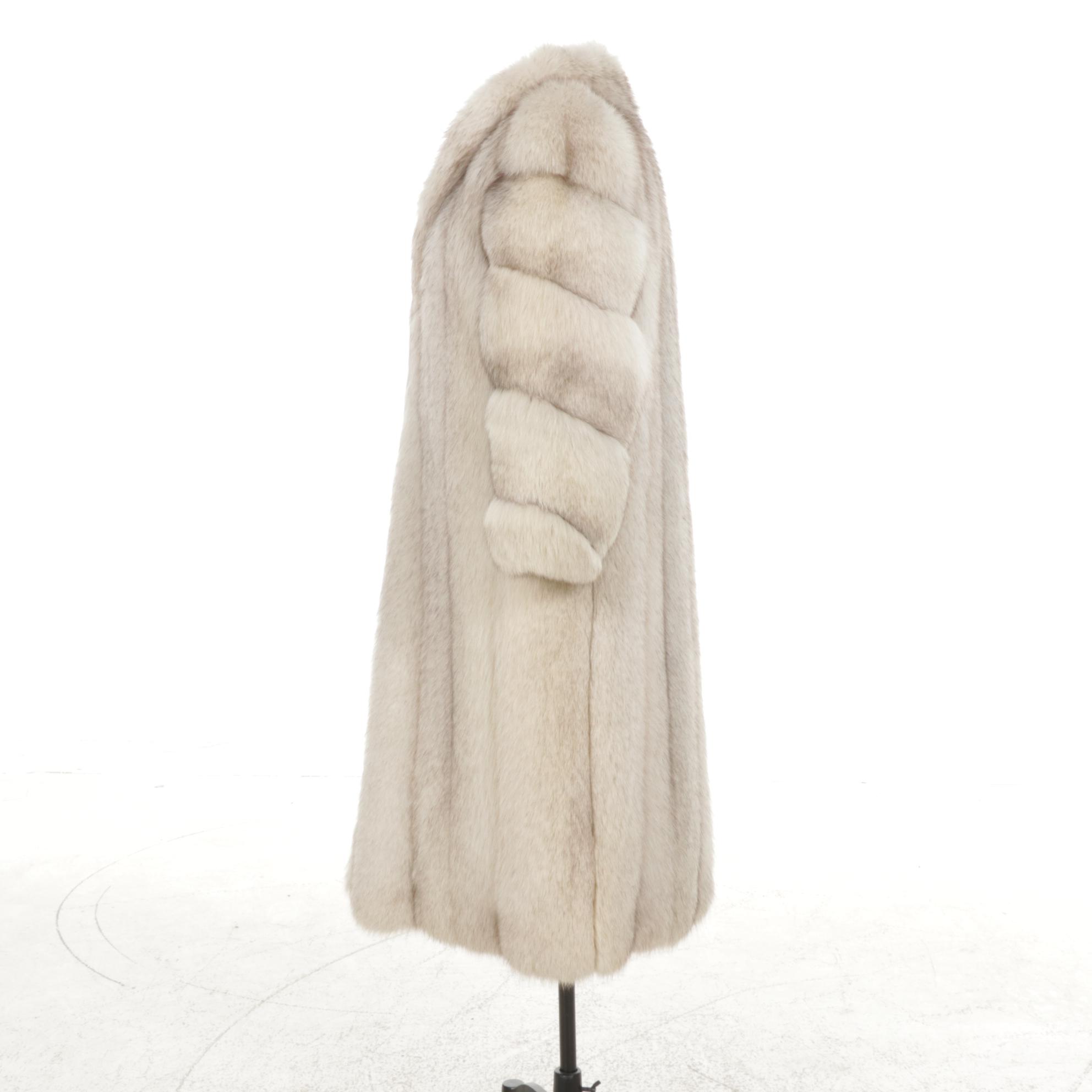 Blue Fox Fur Full Skin Long Coat by Berger Fur Co.