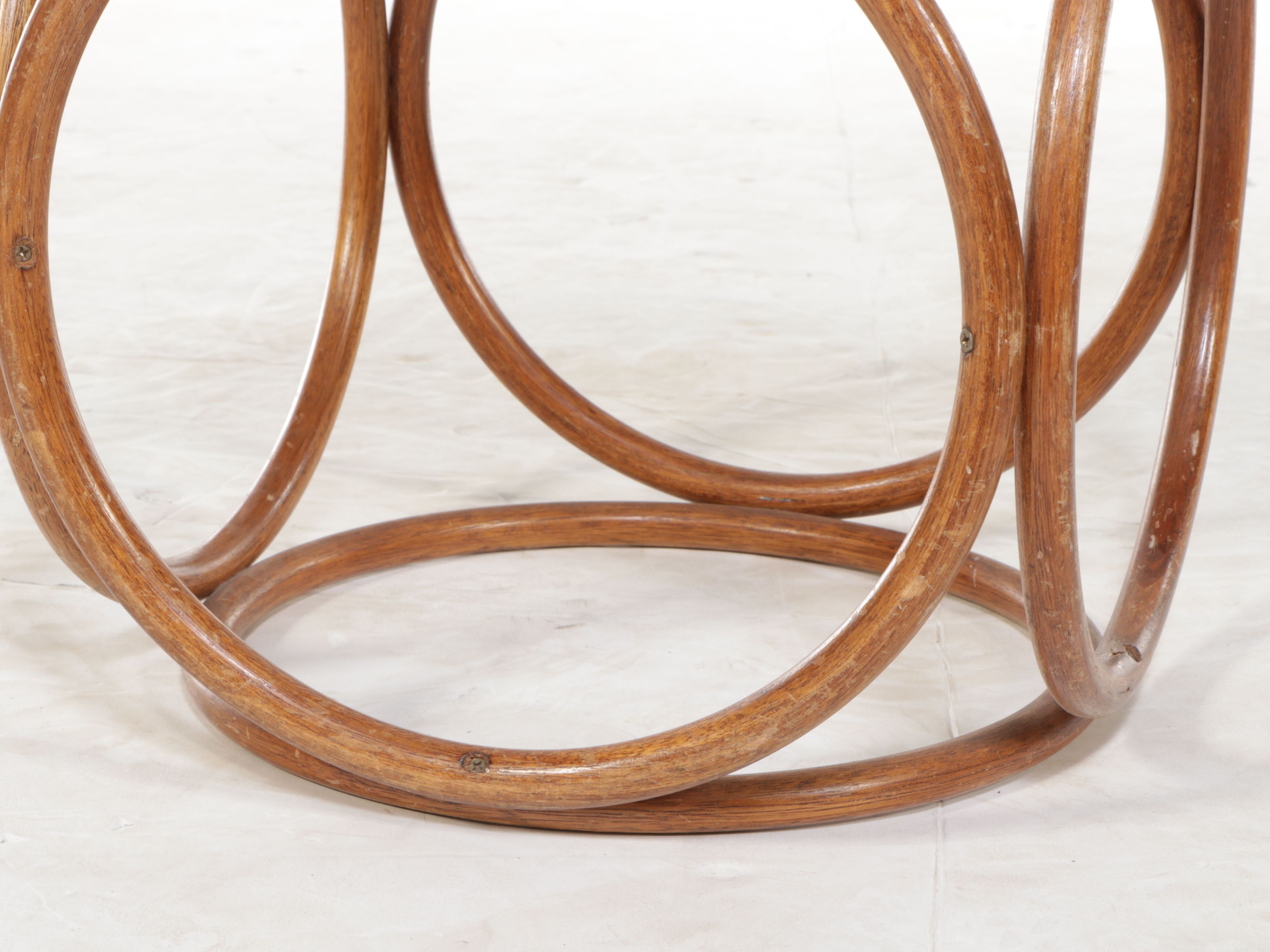 Bent Wood and Cane Side Table, Mid to Late 20th Century
