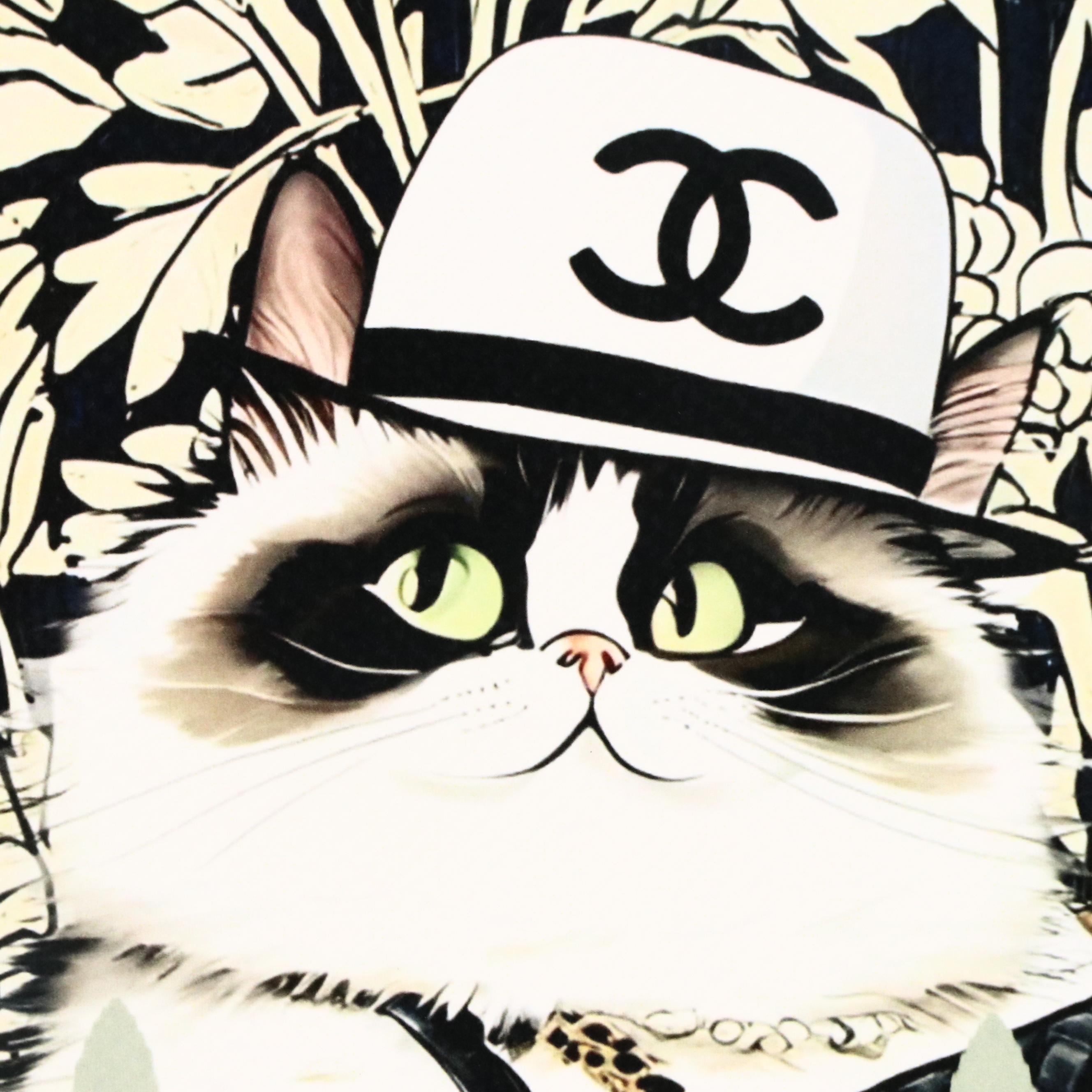 Death NYC Pop Art Digital Print Homage to Louis Vuitton x Chanel x Cat, 2024