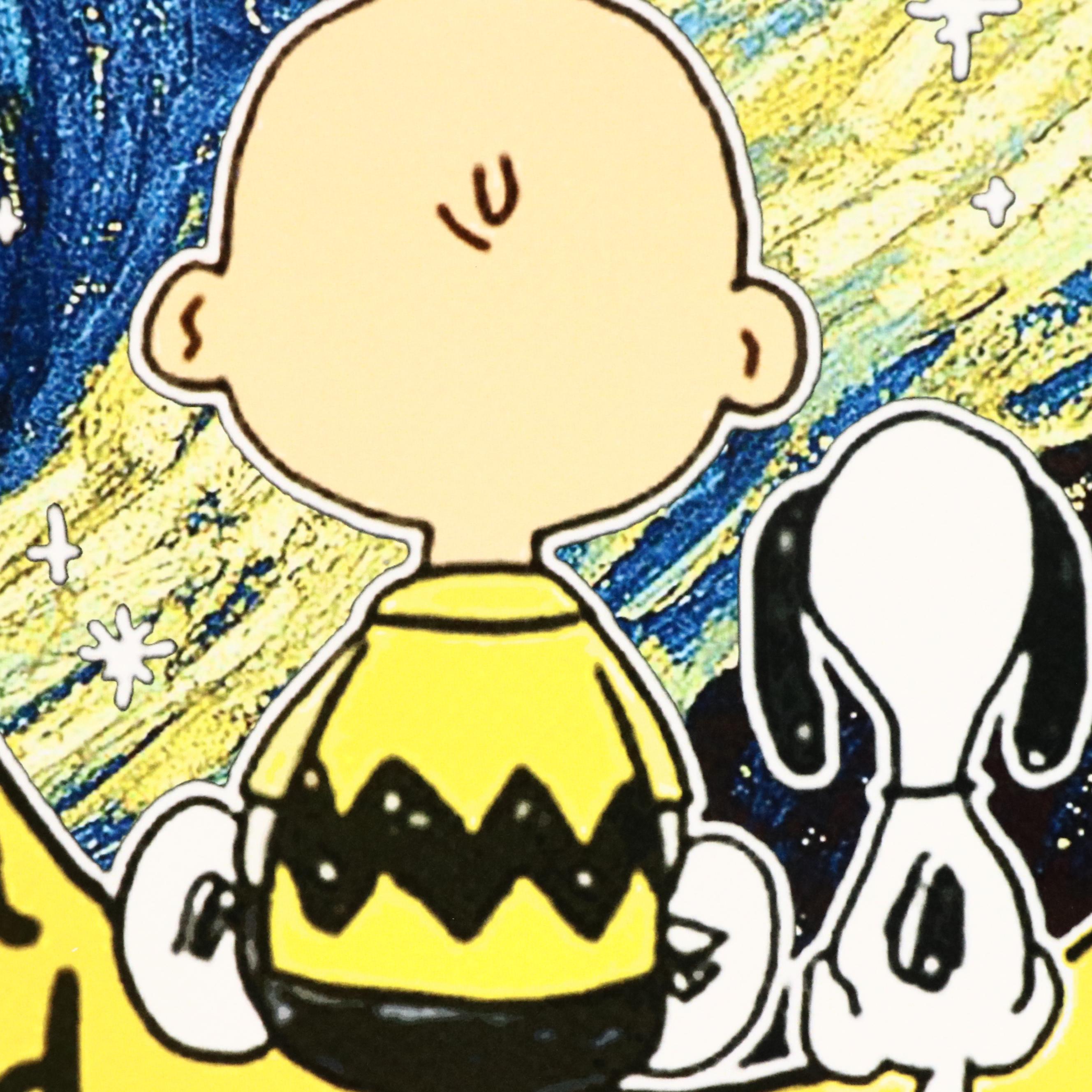 Death NYC Pop Art Digital Print Featuring Van Gogh, Charlie Brown & Snoopy, 2023