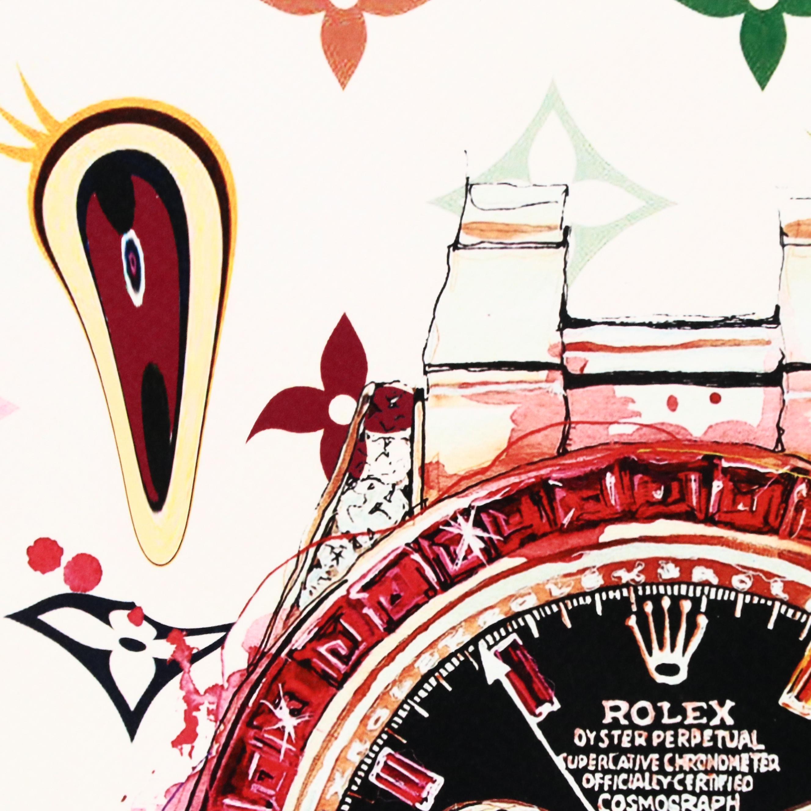 Death NYC Pop Art Digital Print Featuring Louis Vuitton x Melting Rolex, 2022