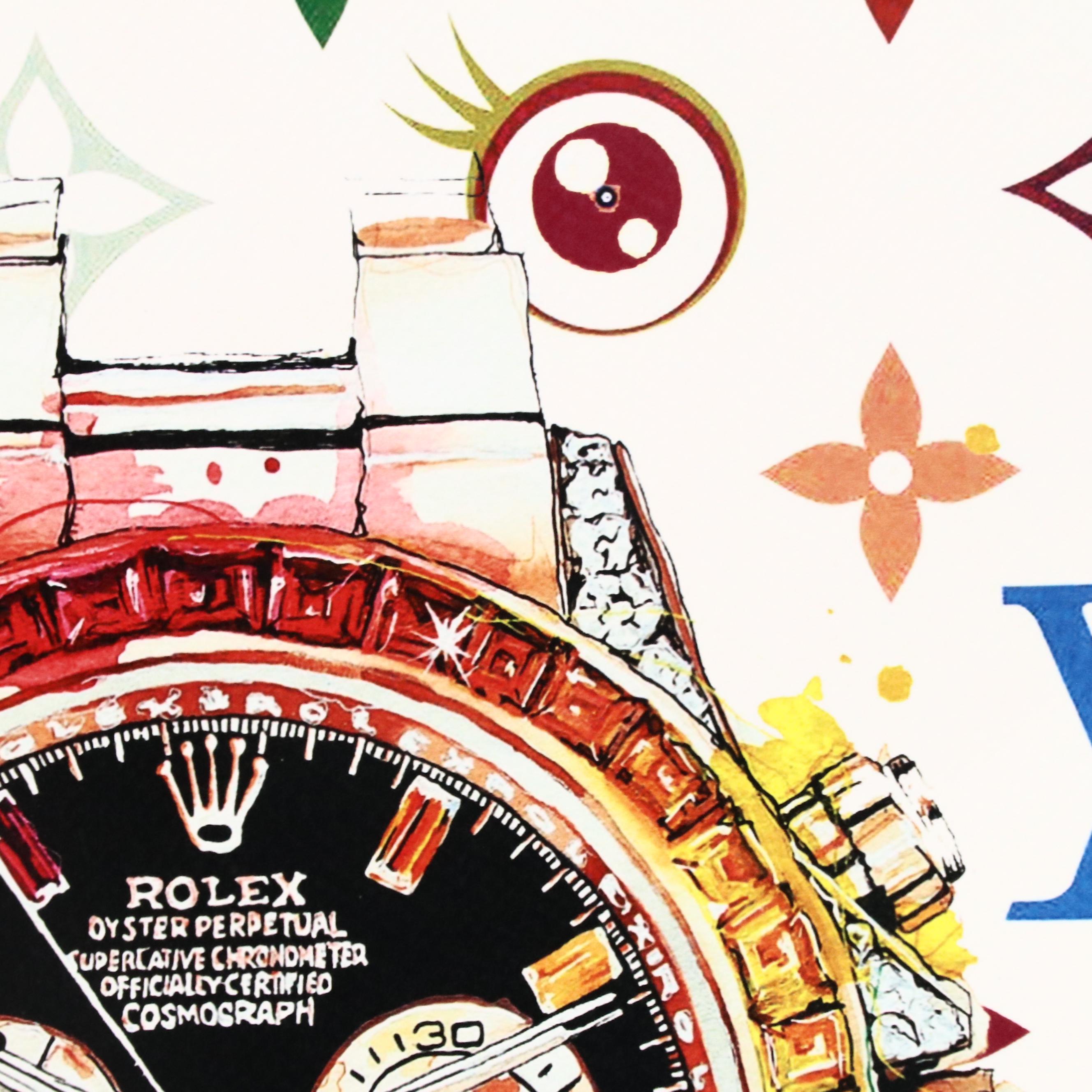 Death NYC Pop Art Digital Print Featuring Louis Vuitton x Melting Rolex, 2022