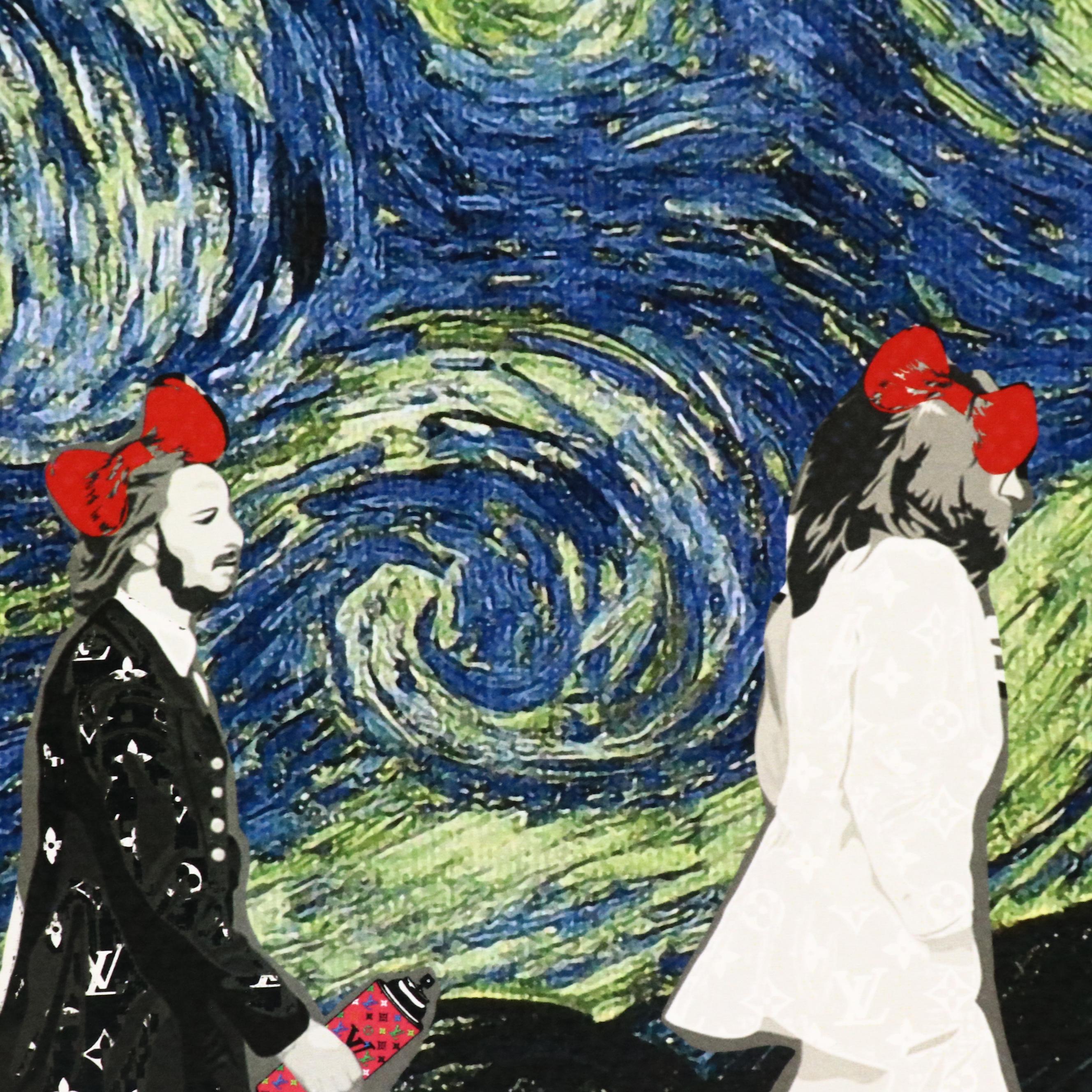 Death NYC Pop Art Digital Print Featuring The Beatles x Van Gogh x LV, 2024