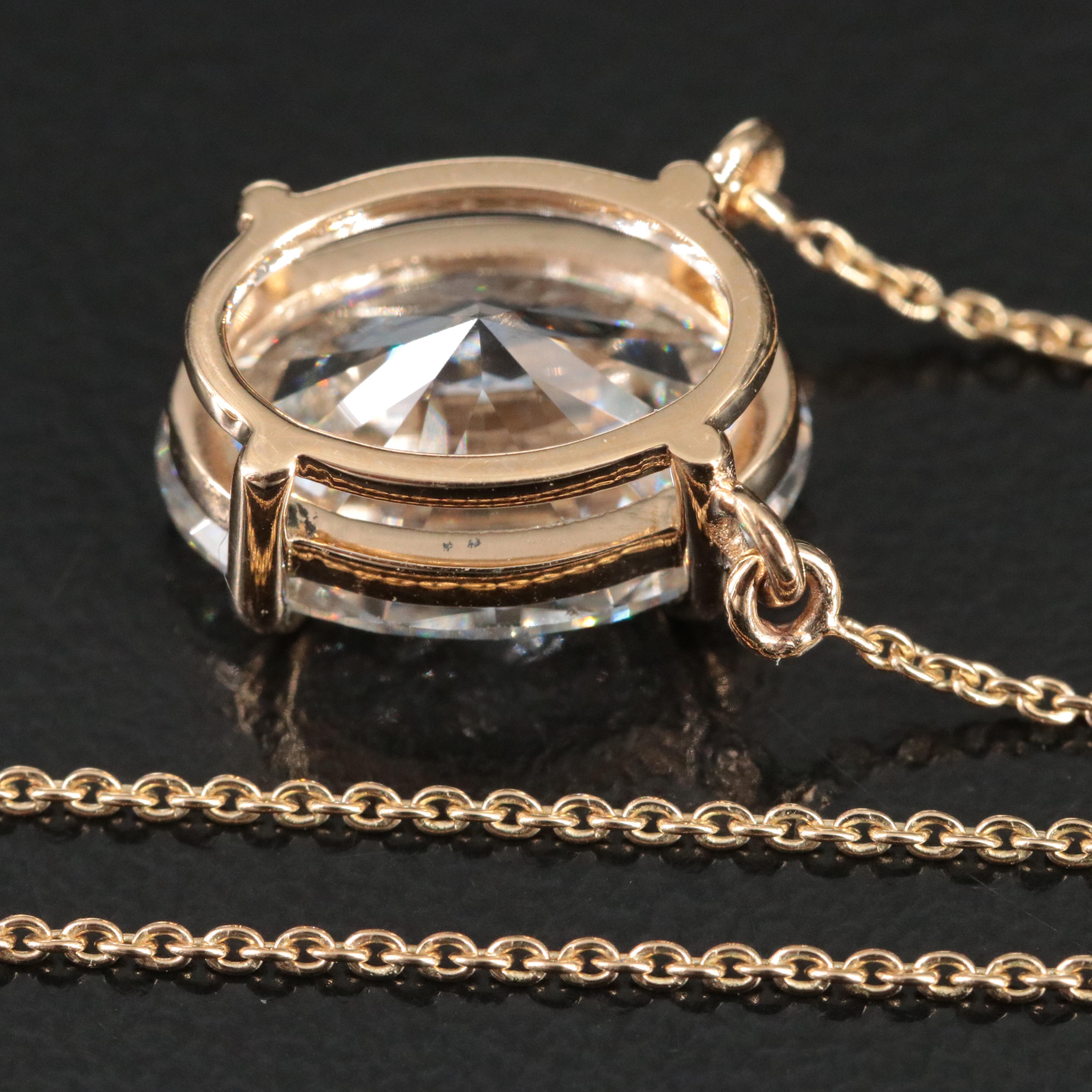 18K 4.58 CT Lab Grown Diamond Solitaire Necklace with IGI Report