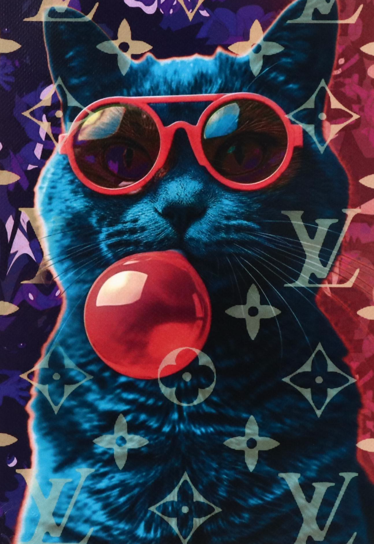 Death NYC Pop Art Digital Print Featuring Louis Vuitton x Cool Cat, 2024
