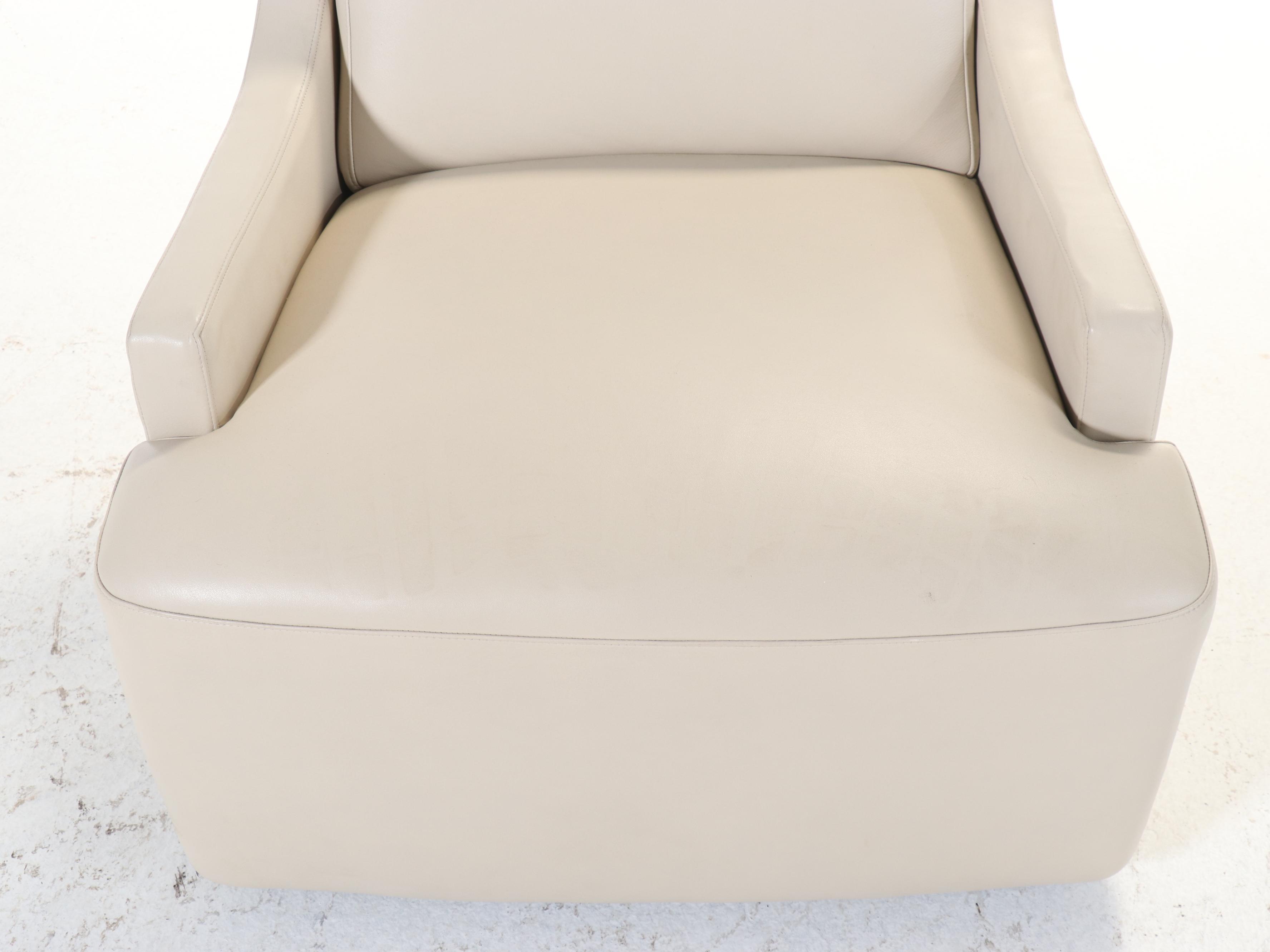 Hickory Business Furniture Modernist Style Leather Swivel Club Chair, 2015