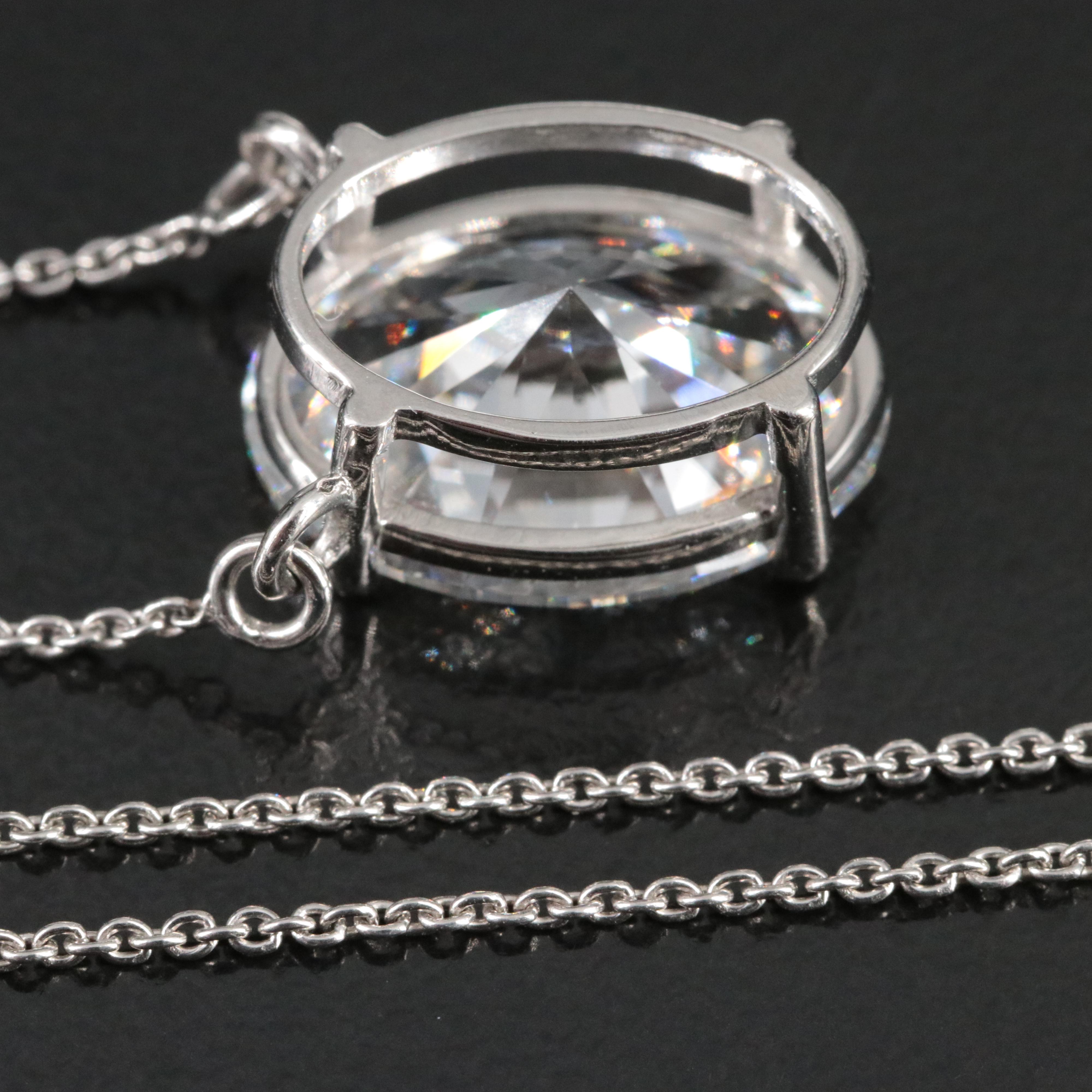 Platinum 6.04 CT Lab Grown Diamond Solitaire Necklace with IGI Report