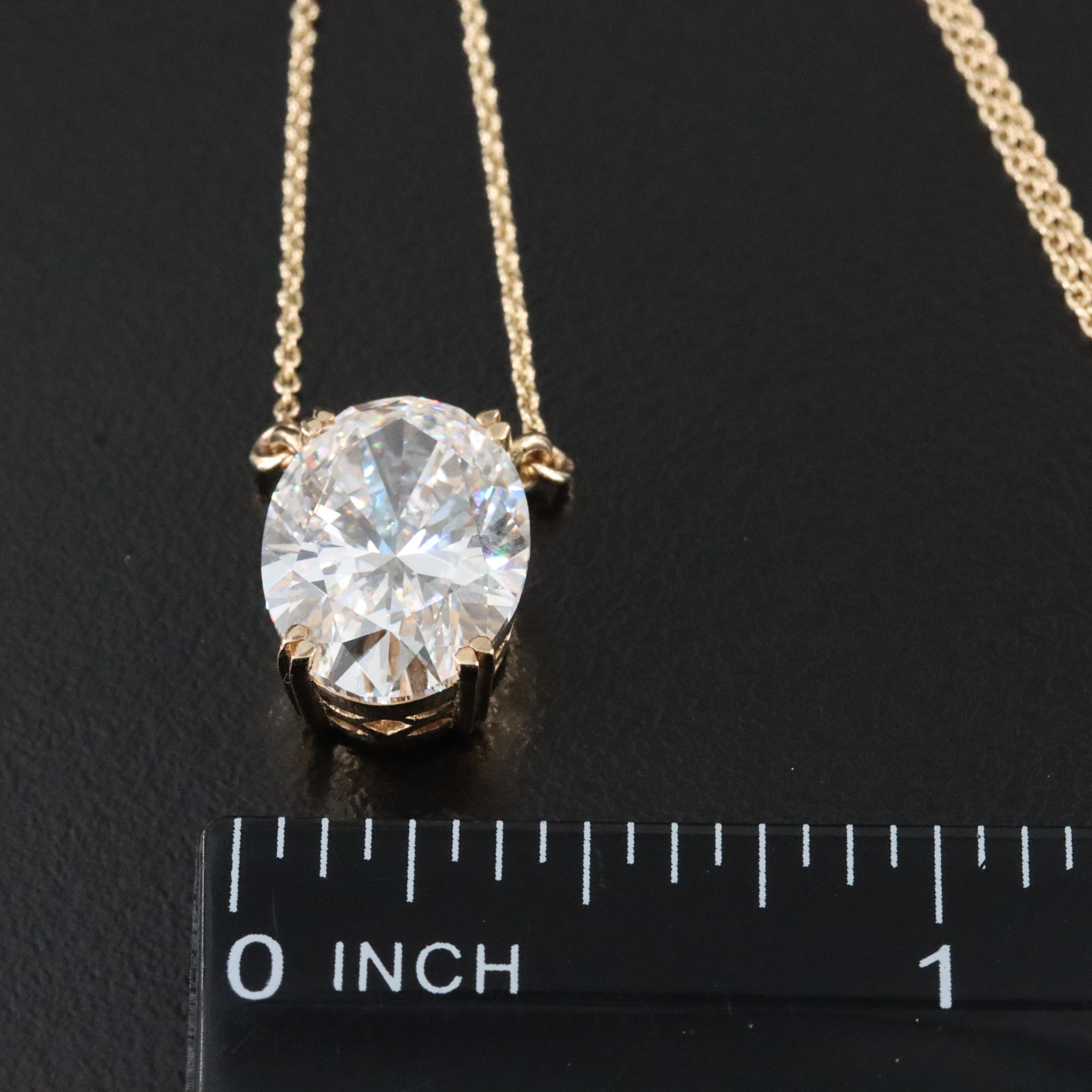 18K 5.40 CT Lab Grown Diamond Solitaire Necklace with IGI Report