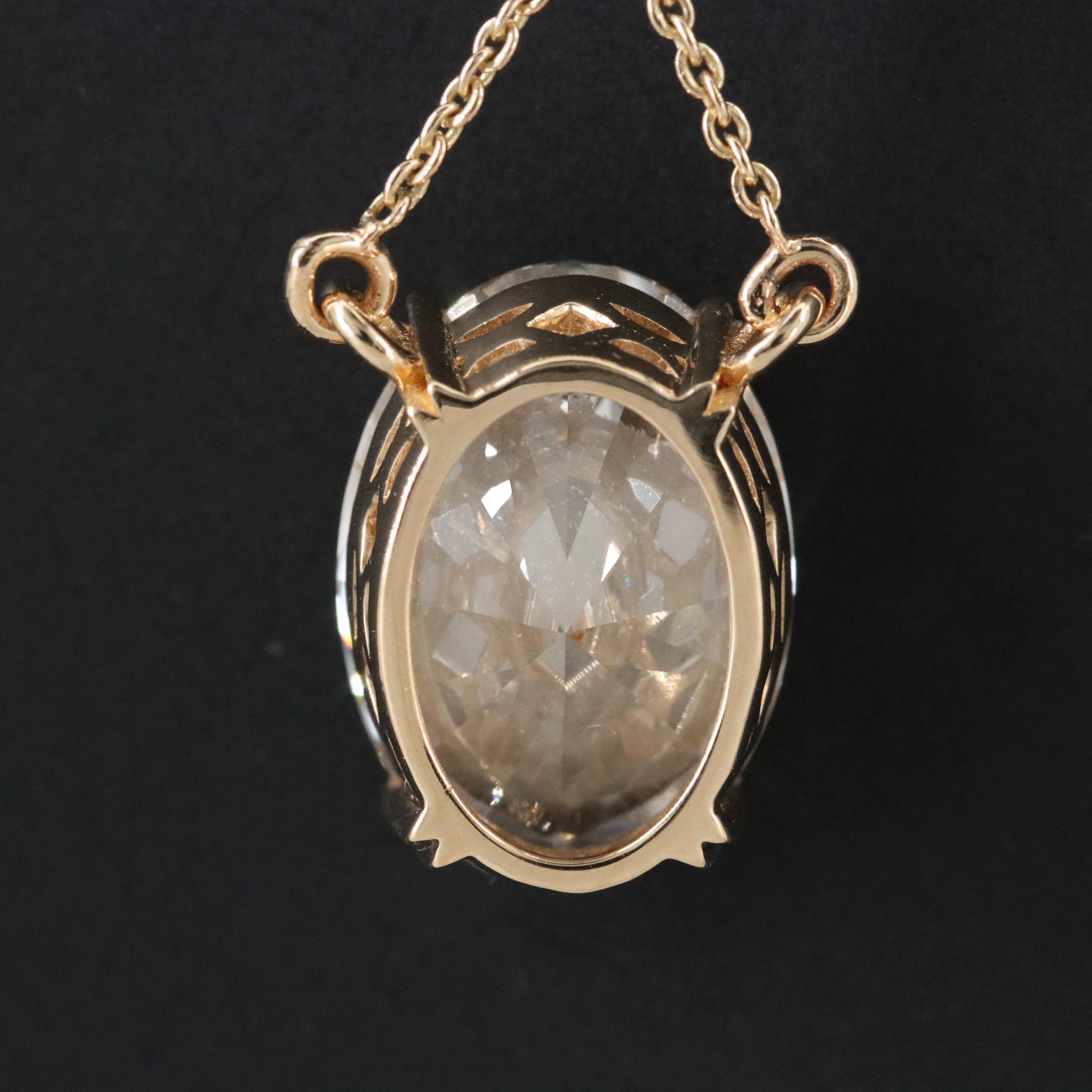 18K 5.40 CT Lab Grown Diamond Solitaire Necklace with IGI Report