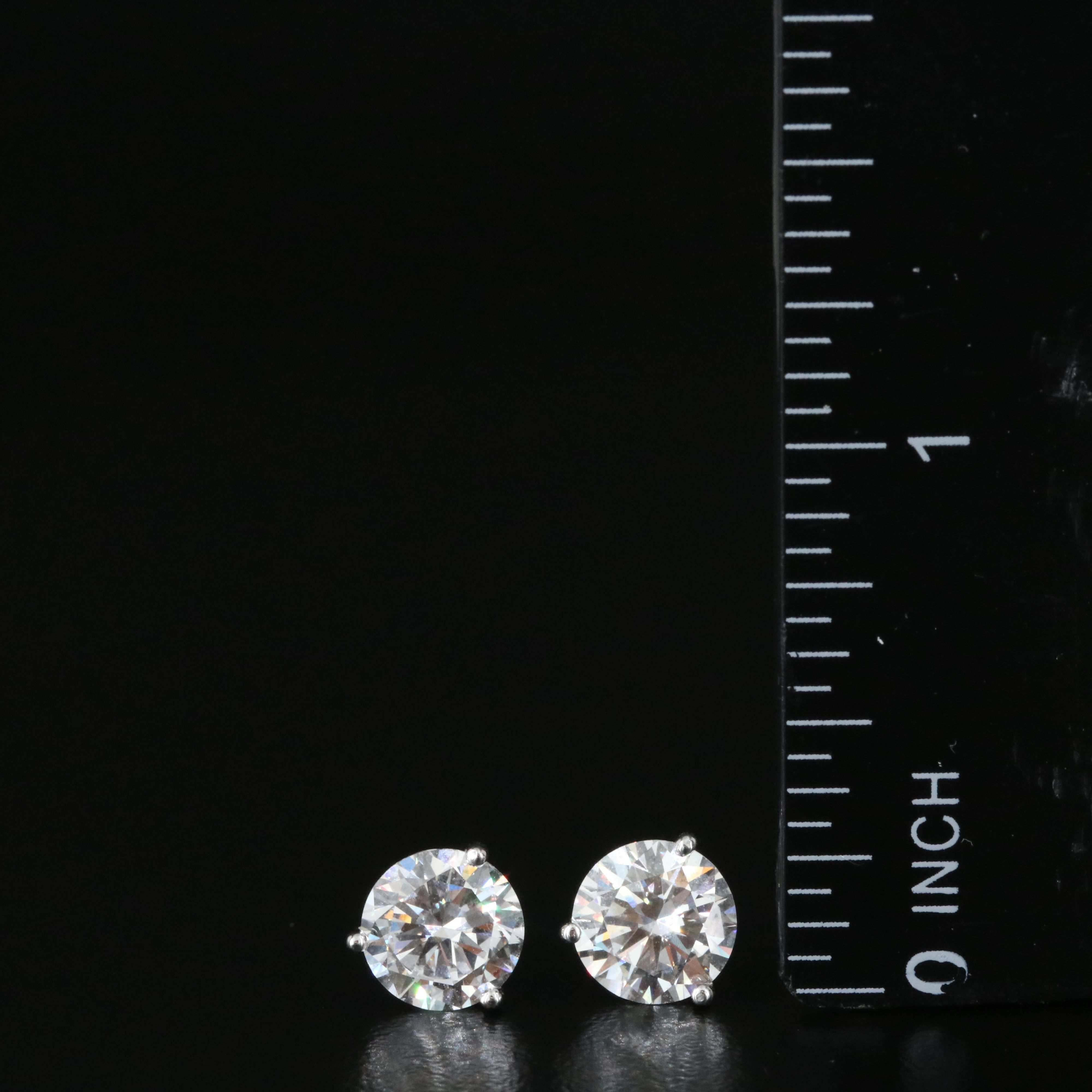 18K 3.0 CTW Lab Grown Diamond Solitaire Earrings