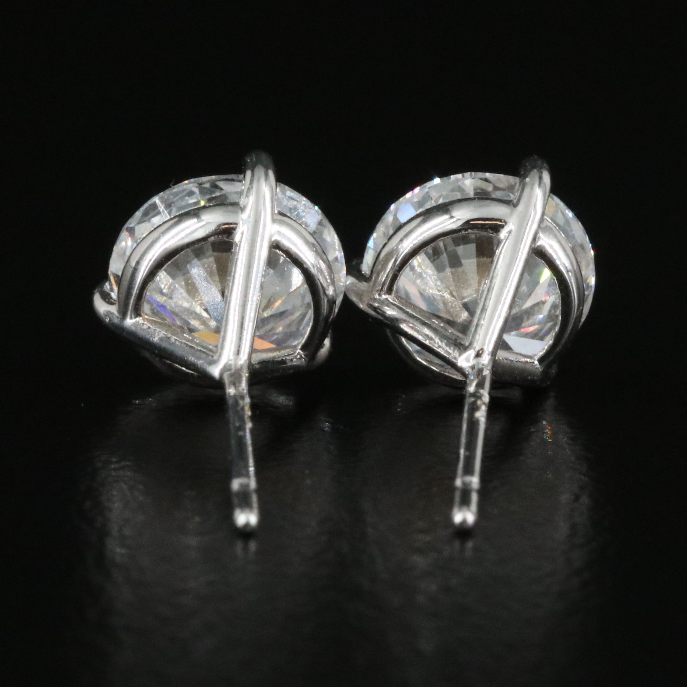 18K 3.0 CTW Lab Grown Diamond Solitaire Earrings