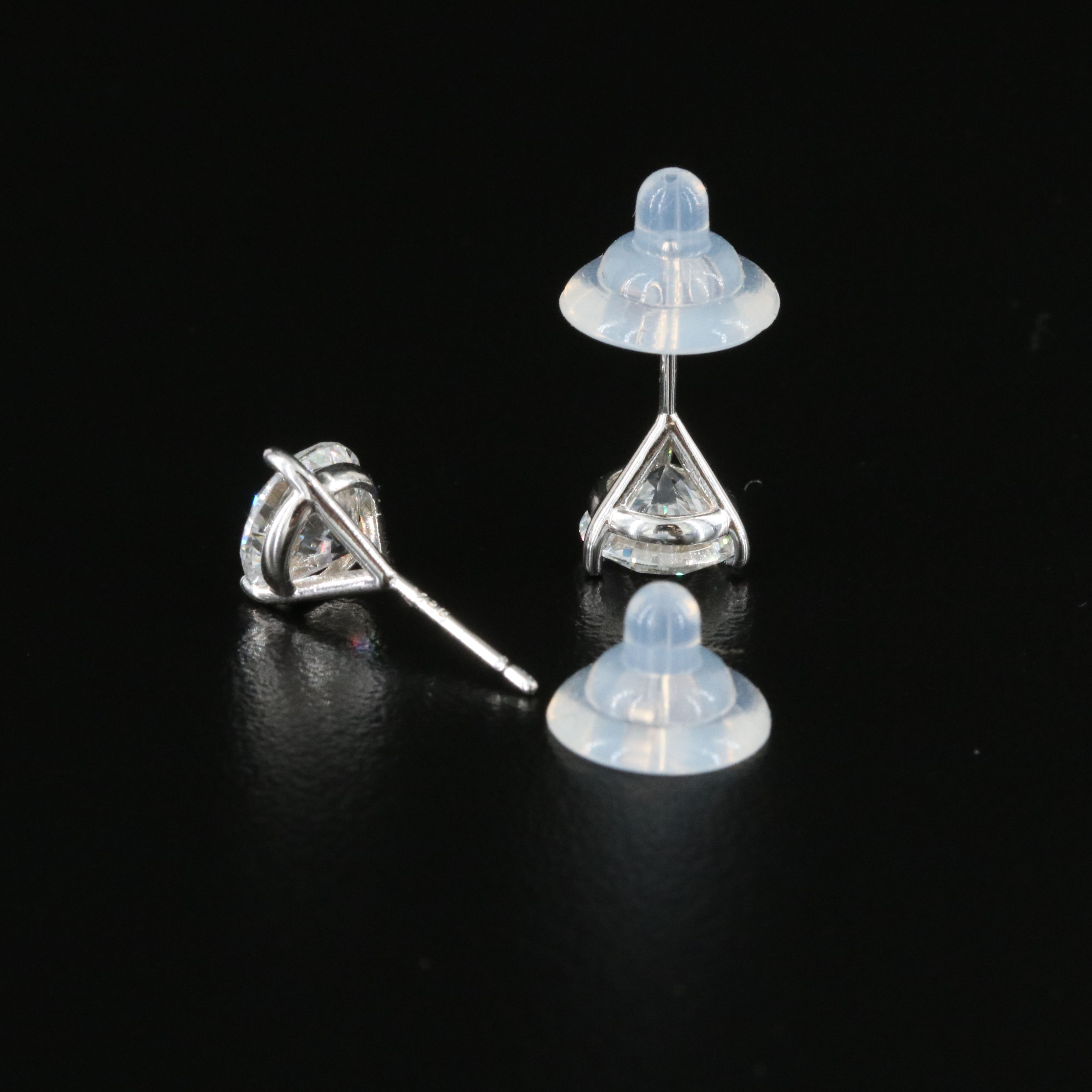 18K 3.0 CTW Lab Grown Diamond Solitaire Earrings