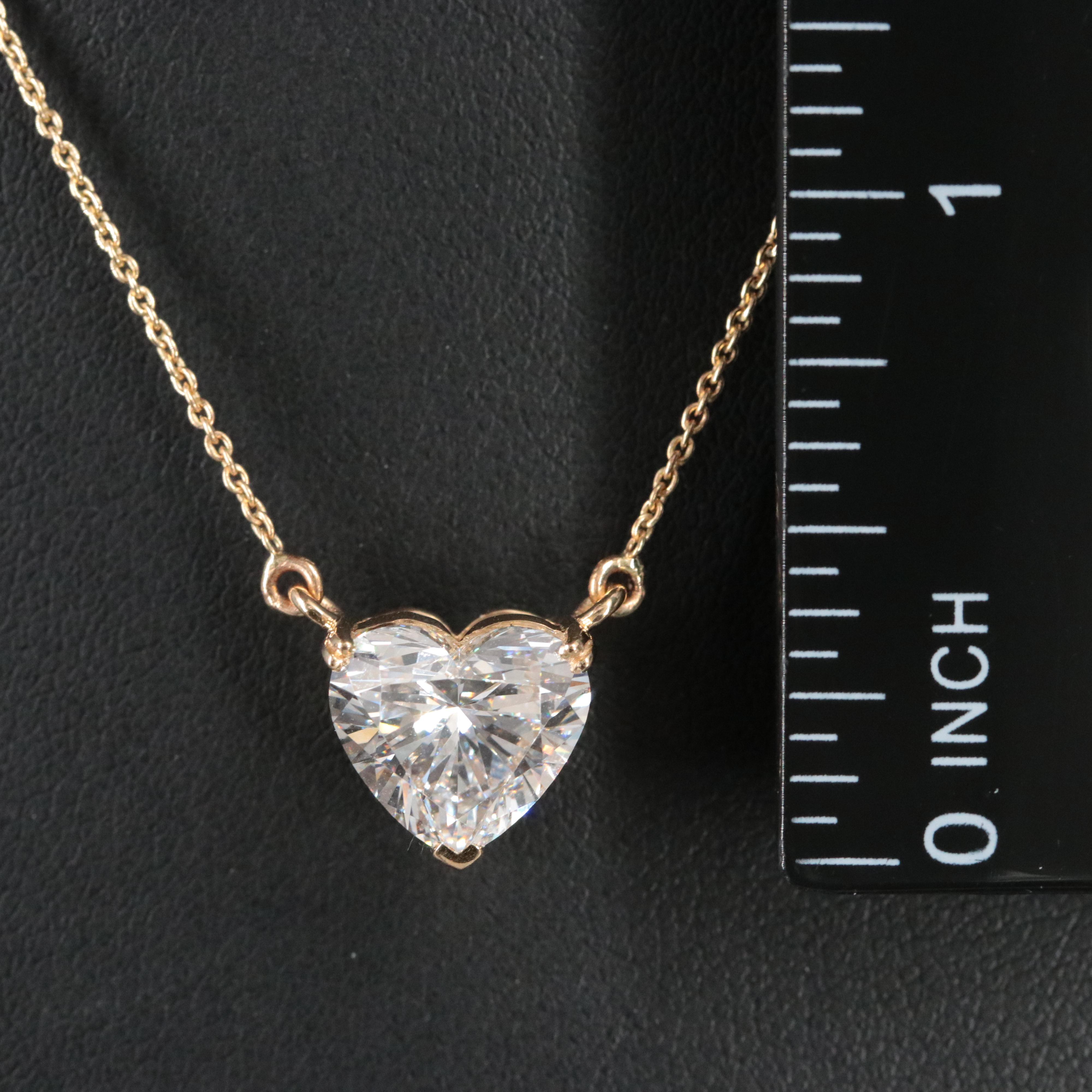 18K 3.02 CT Lab Grown Diamond Solitaire Necklace with IGI Report