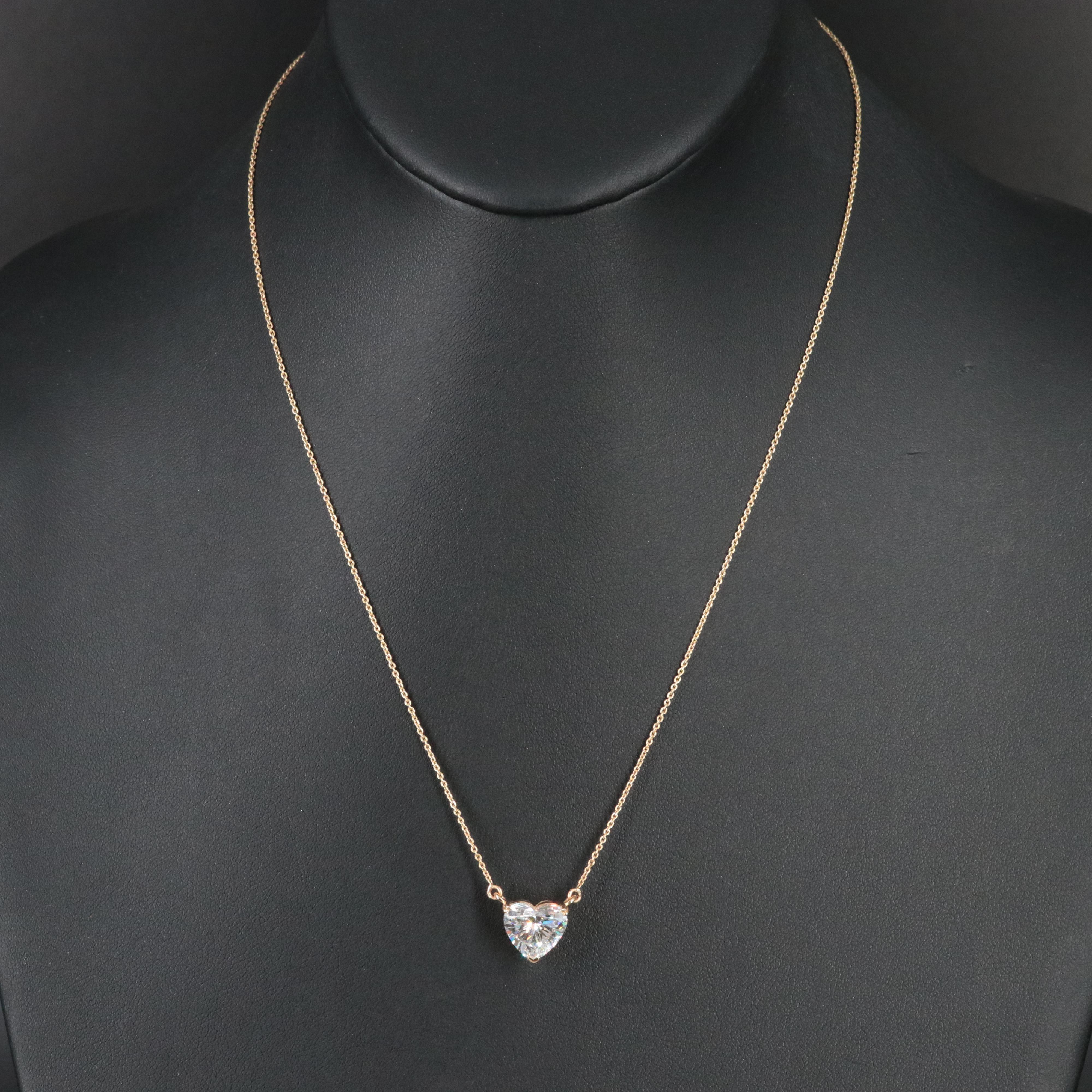 18K 3.02 CT Lab Grown Diamond Solitaire Necklace with IGI Report