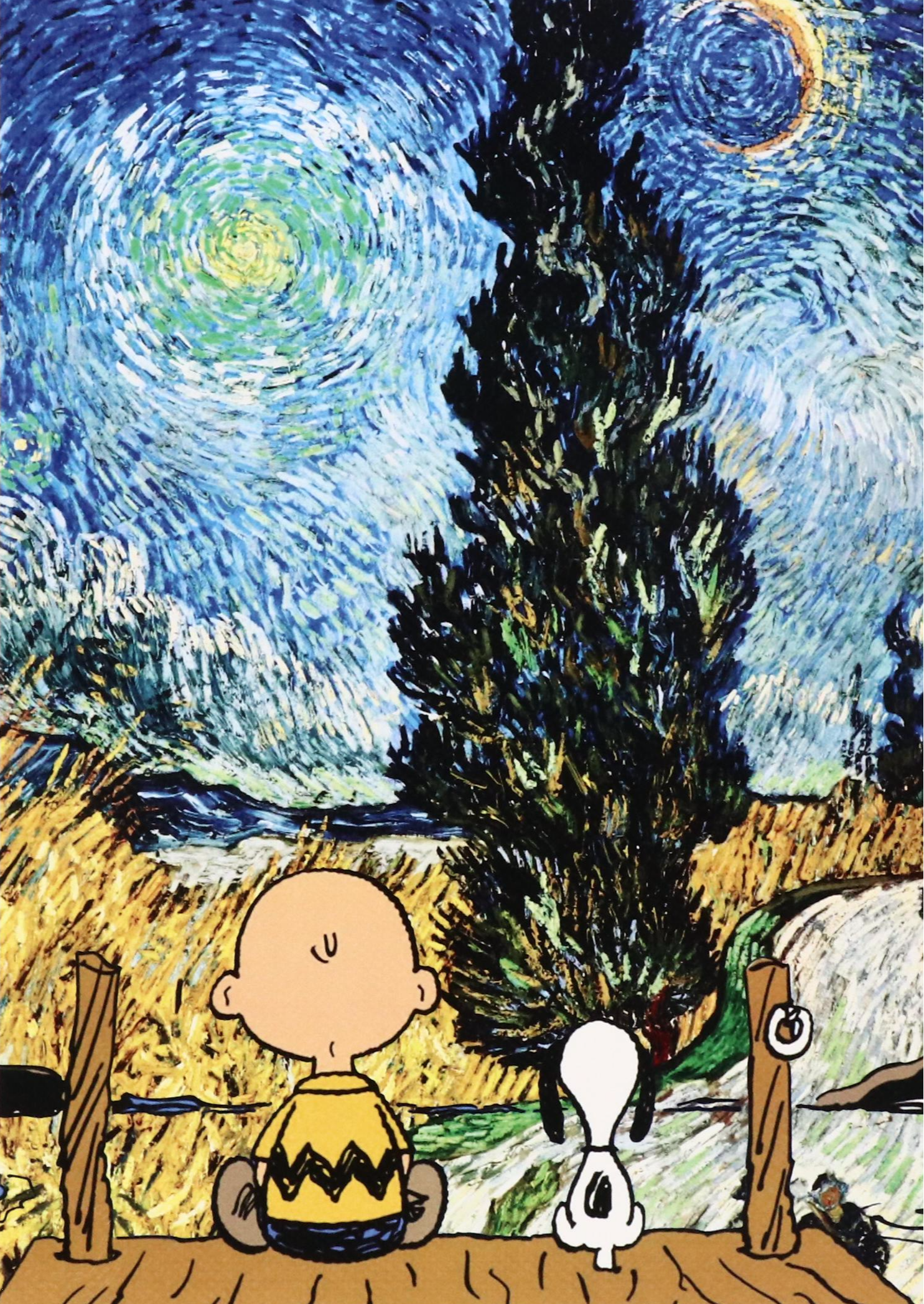 Death NYC Pop Art Digital Print Featuring Van Gogh, Charlie Brown & Snoopy, 2022