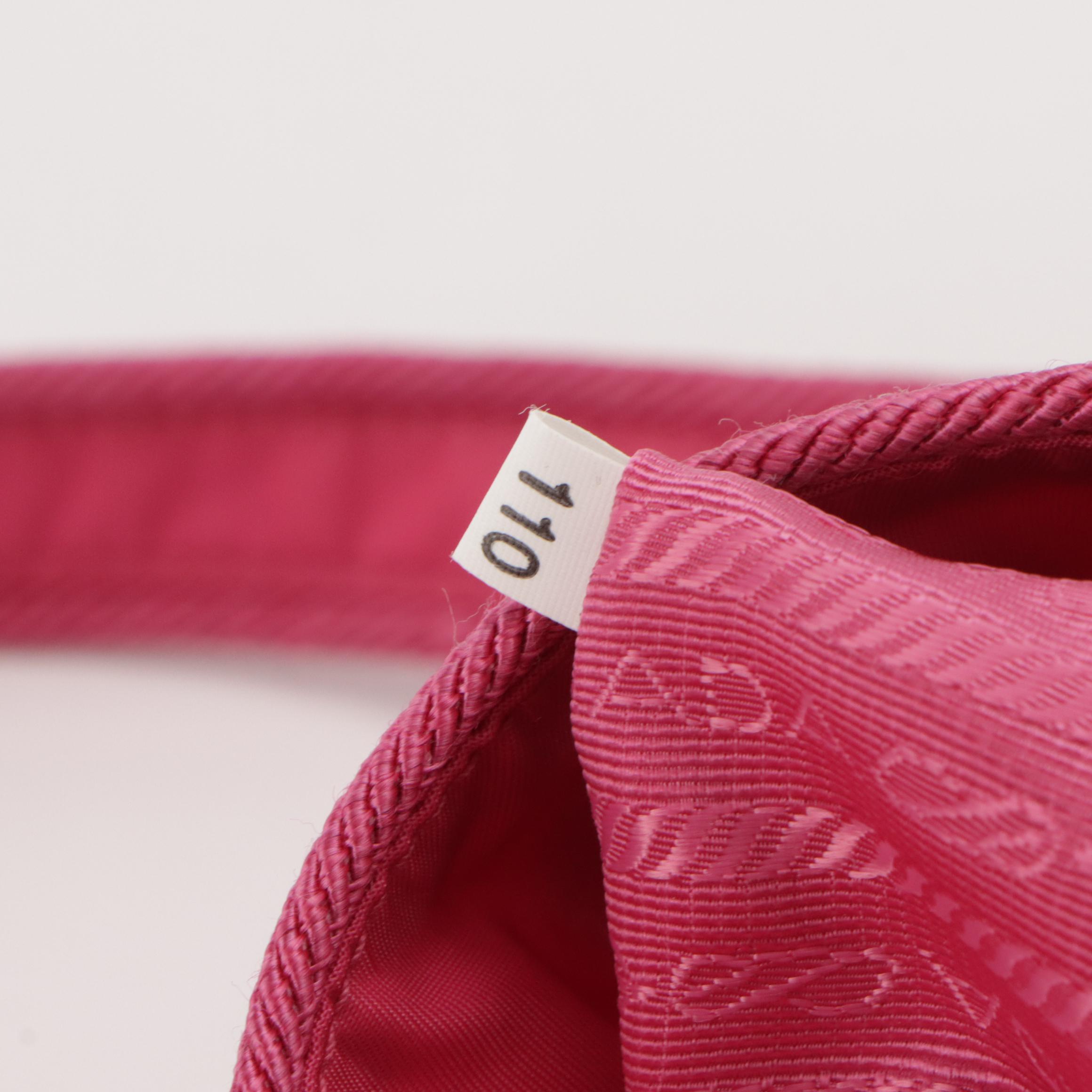 Prada Front Pocket Vara Bow Tote in Hot Pink Tessuto Nylon