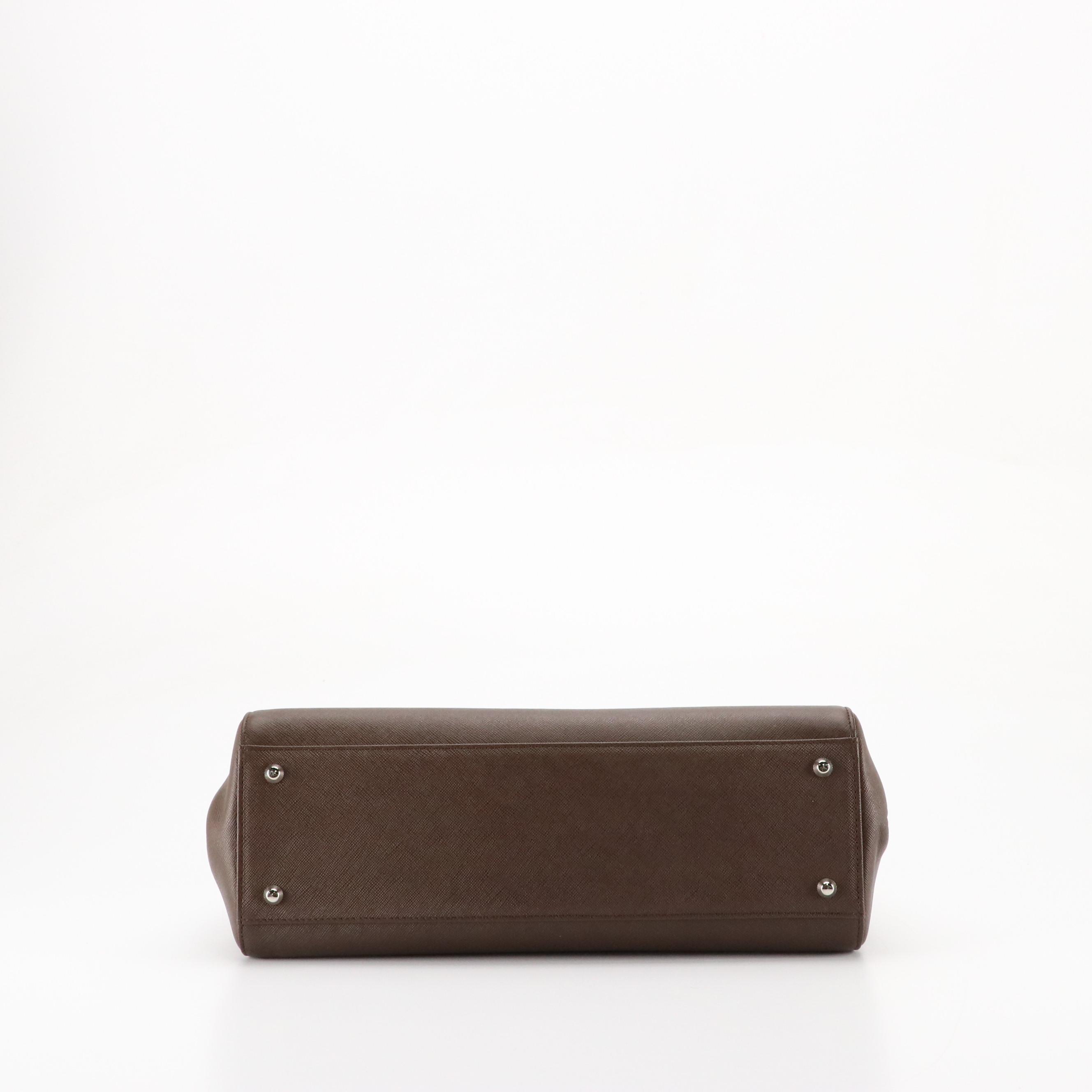 Burberry Brown Saffiano Leather Handbag