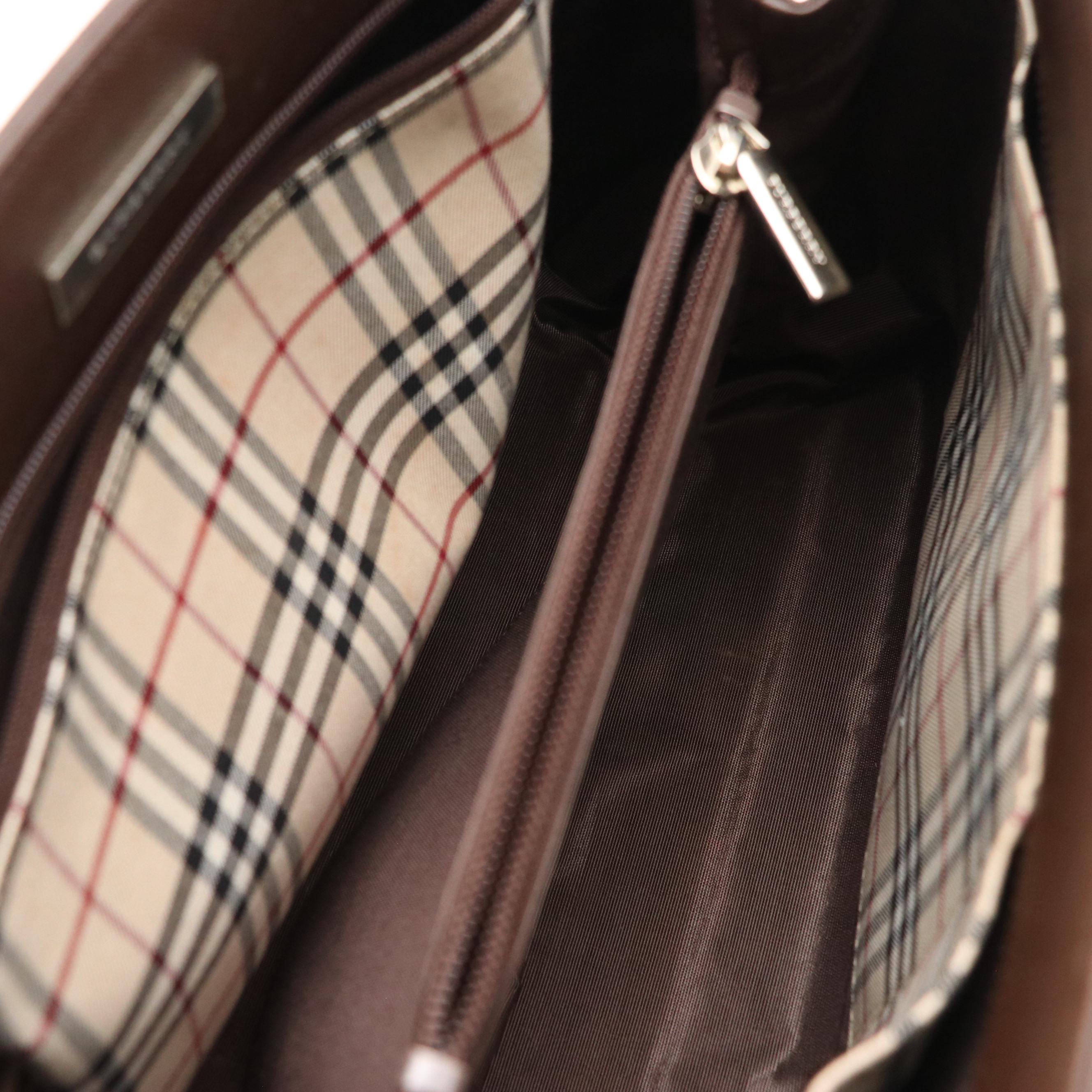 Burberry Brown Saffiano Leather Handbag