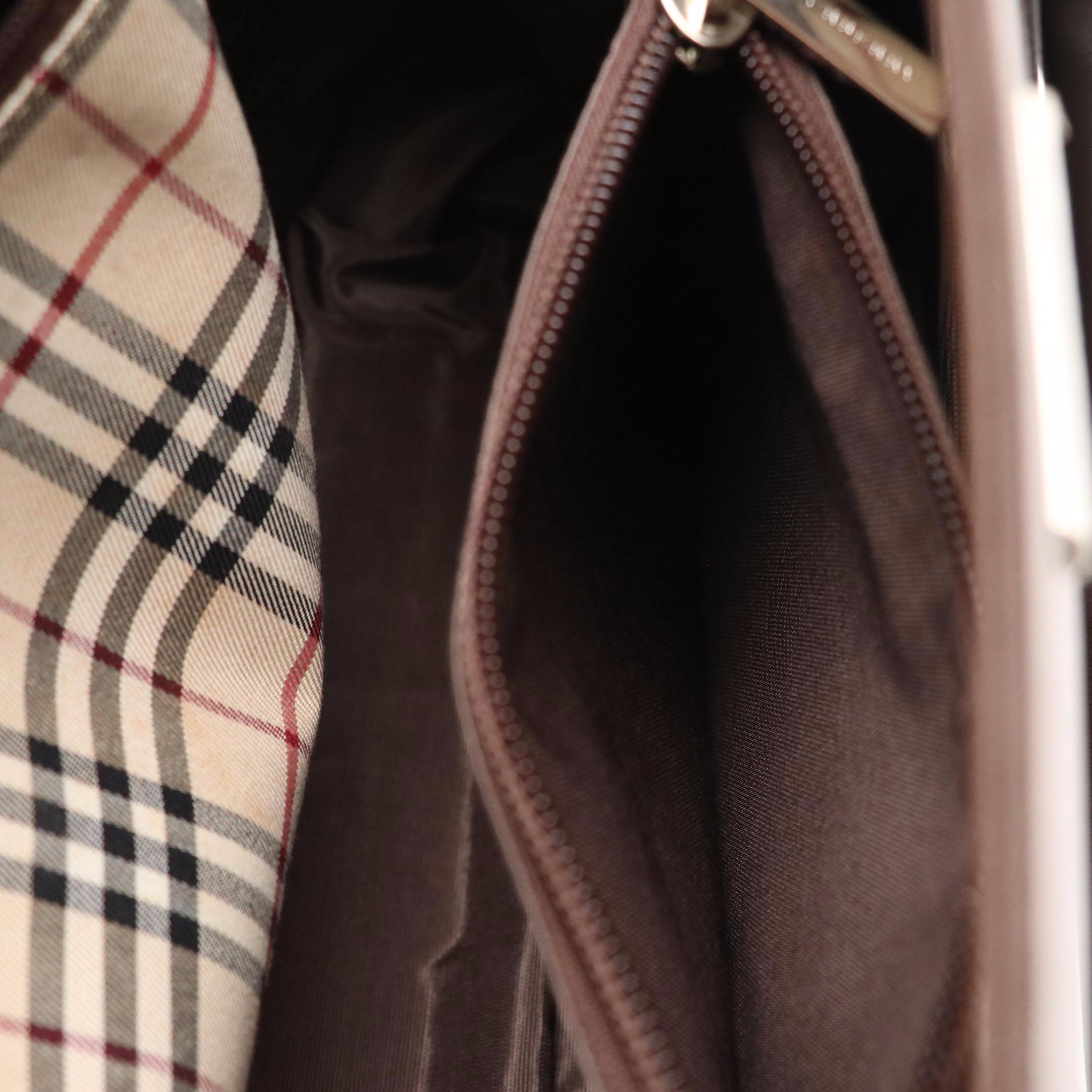 Burberry Brown Saffiano Leather Handbag