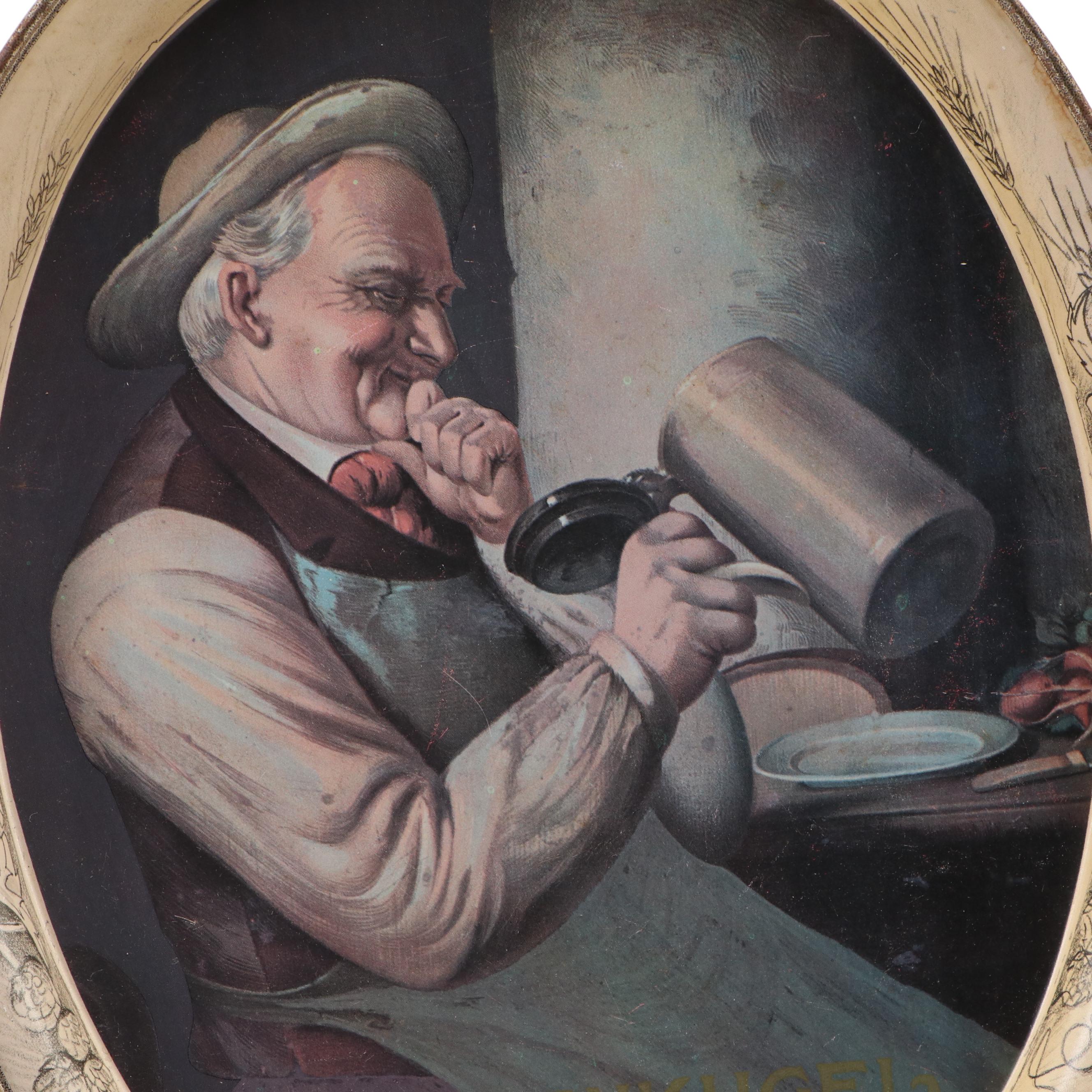 Coca-Cola Bottle Wood Crate, 7-Up Fan and J. Leinenkugel Brewing Co. Metal Tray