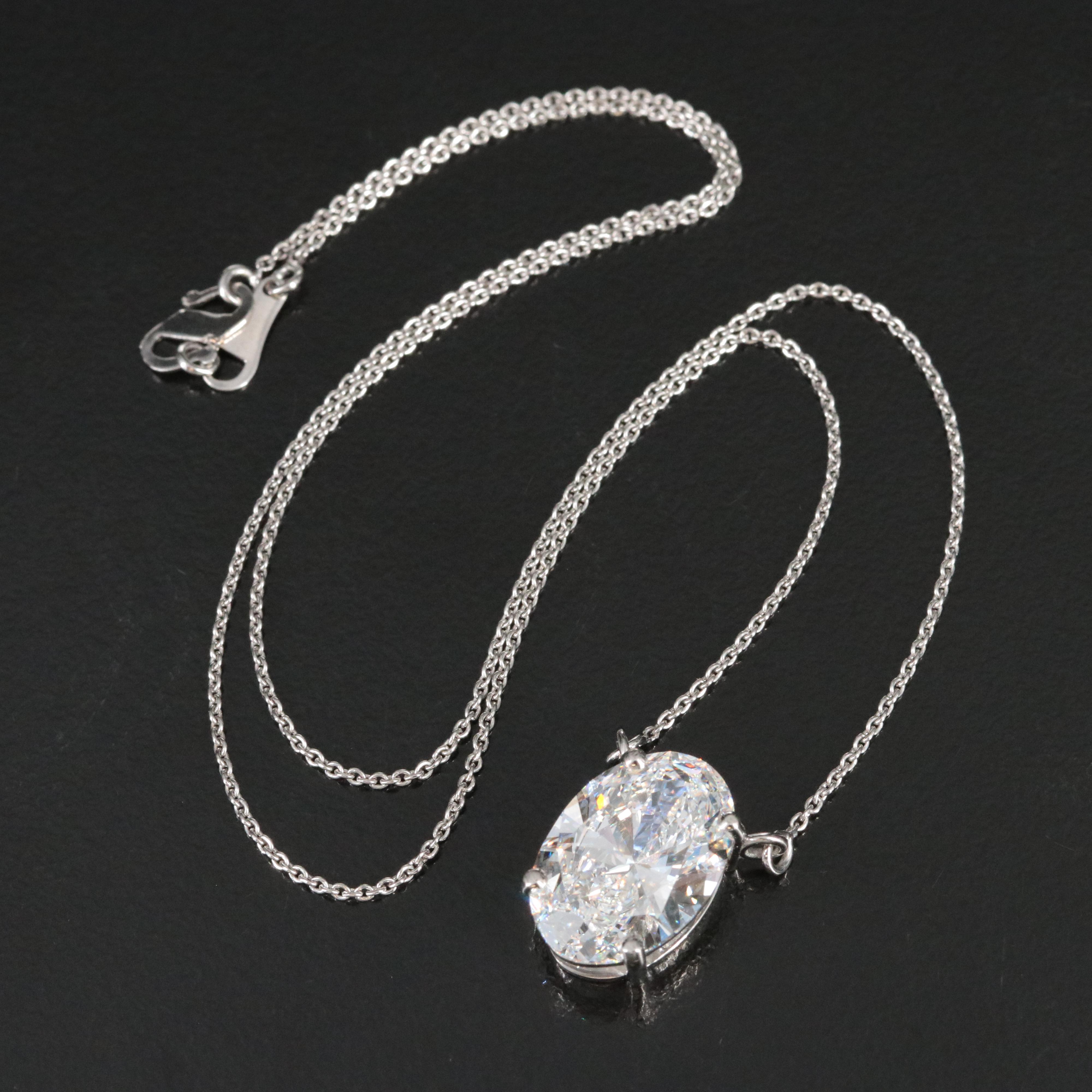 Platinum 6.01 CT Lab Grown Diamond Solitaire Necklace with IGI Report