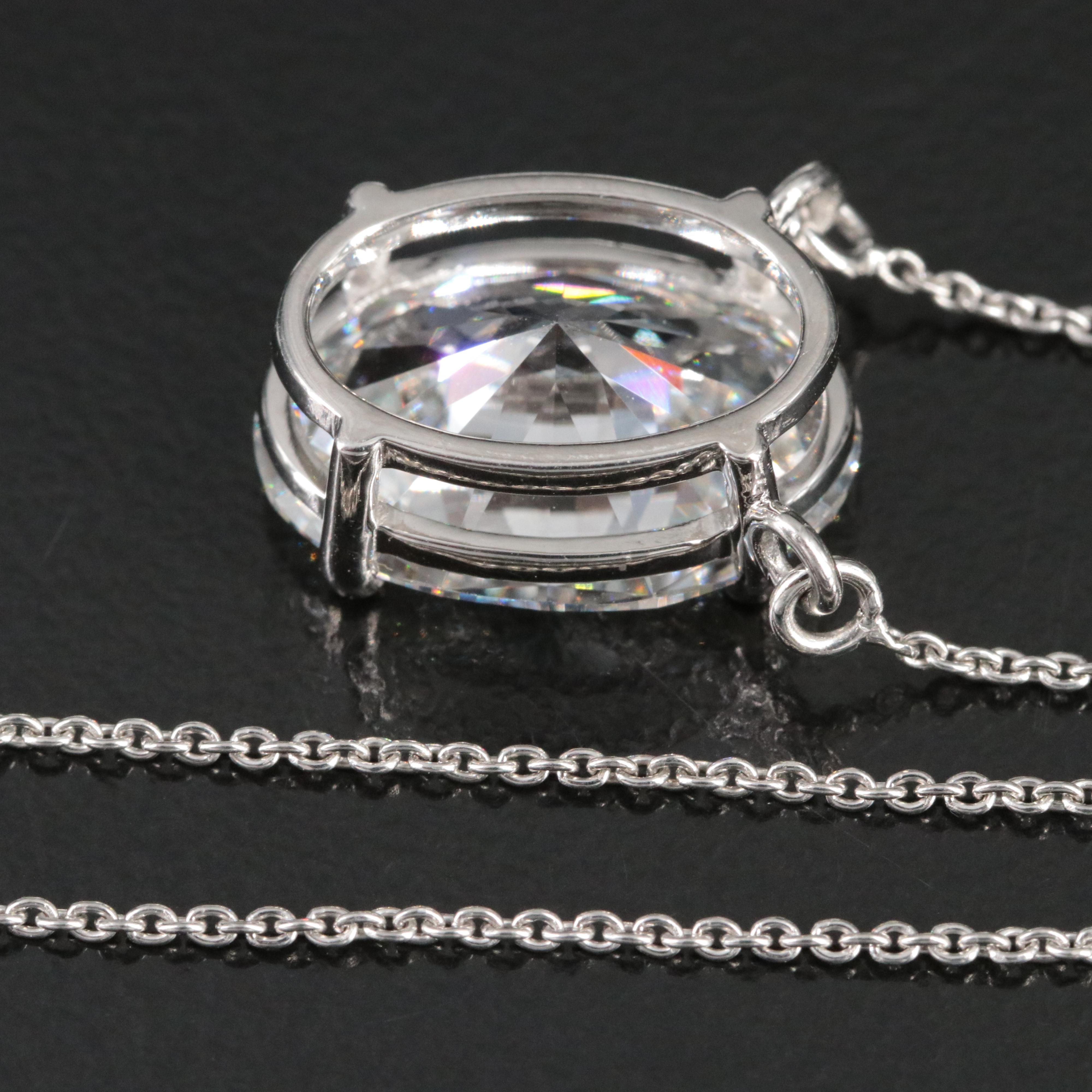 Platinum 6.01 CT Lab Grown Diamond Solitaire Necklace with IGI Report