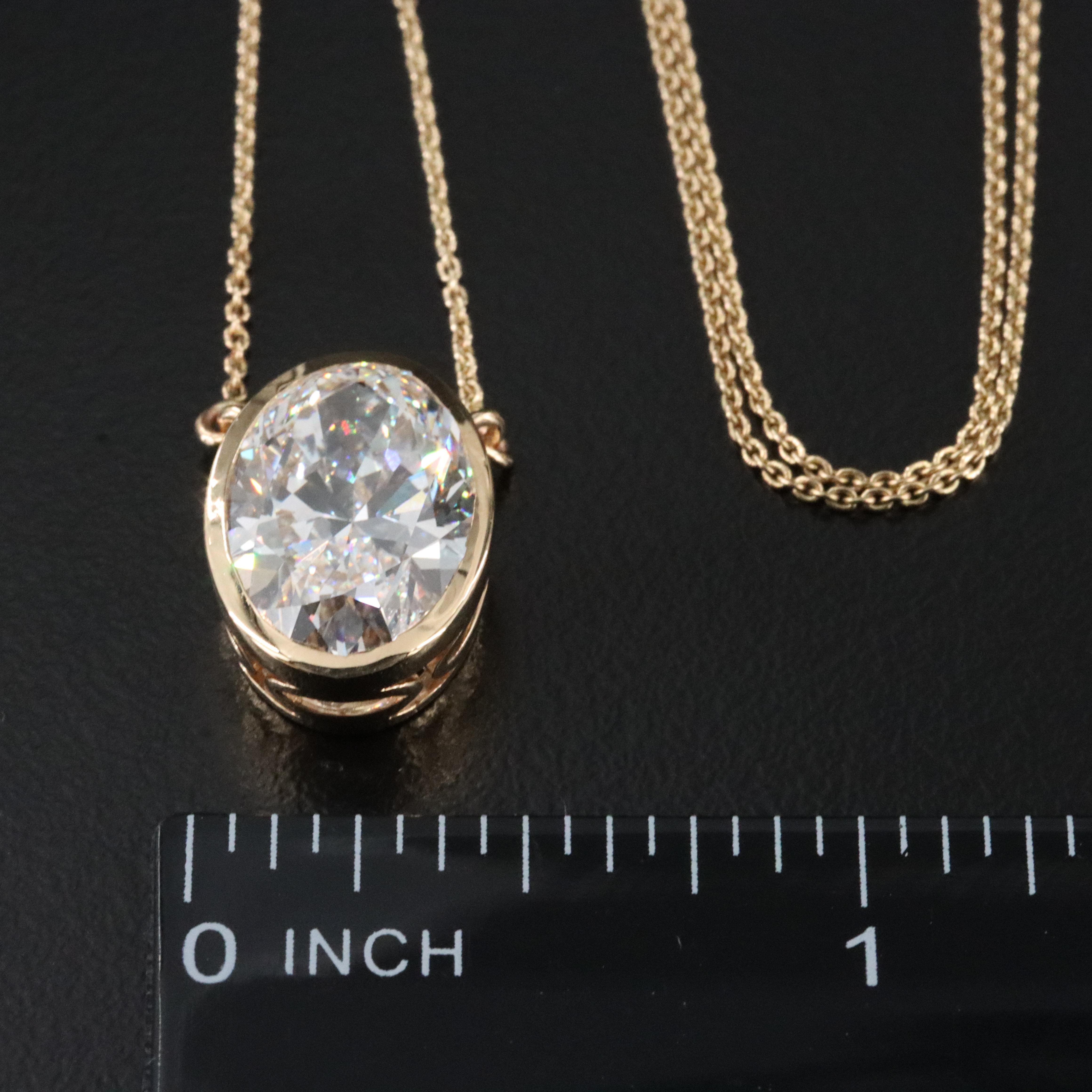 18K 6.02 CT Lab Grown Diamond Solitaire Necklace with IGI Report