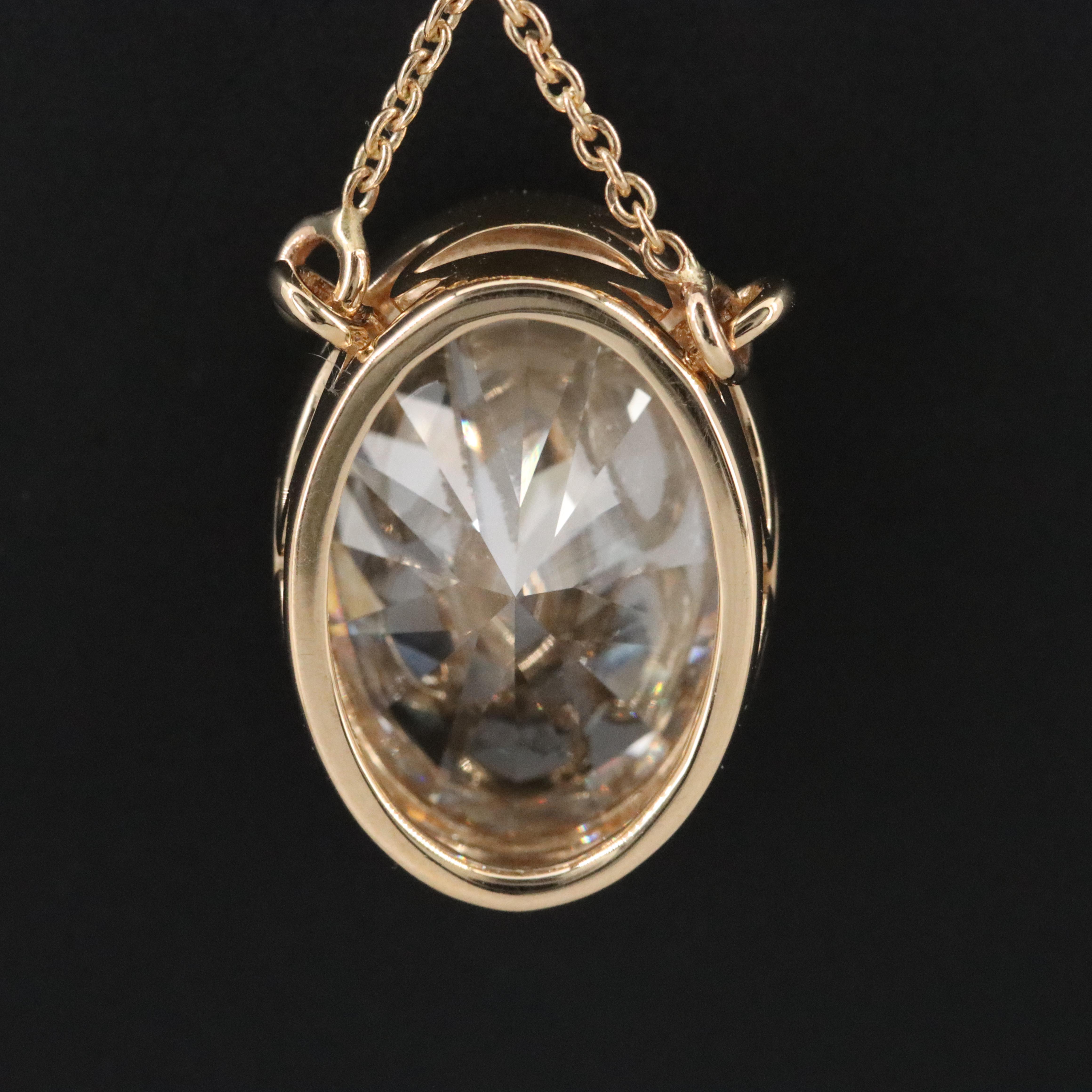 18K 6.02 CT Lab Grown Diamond Solitaire Necklace with IGI Report