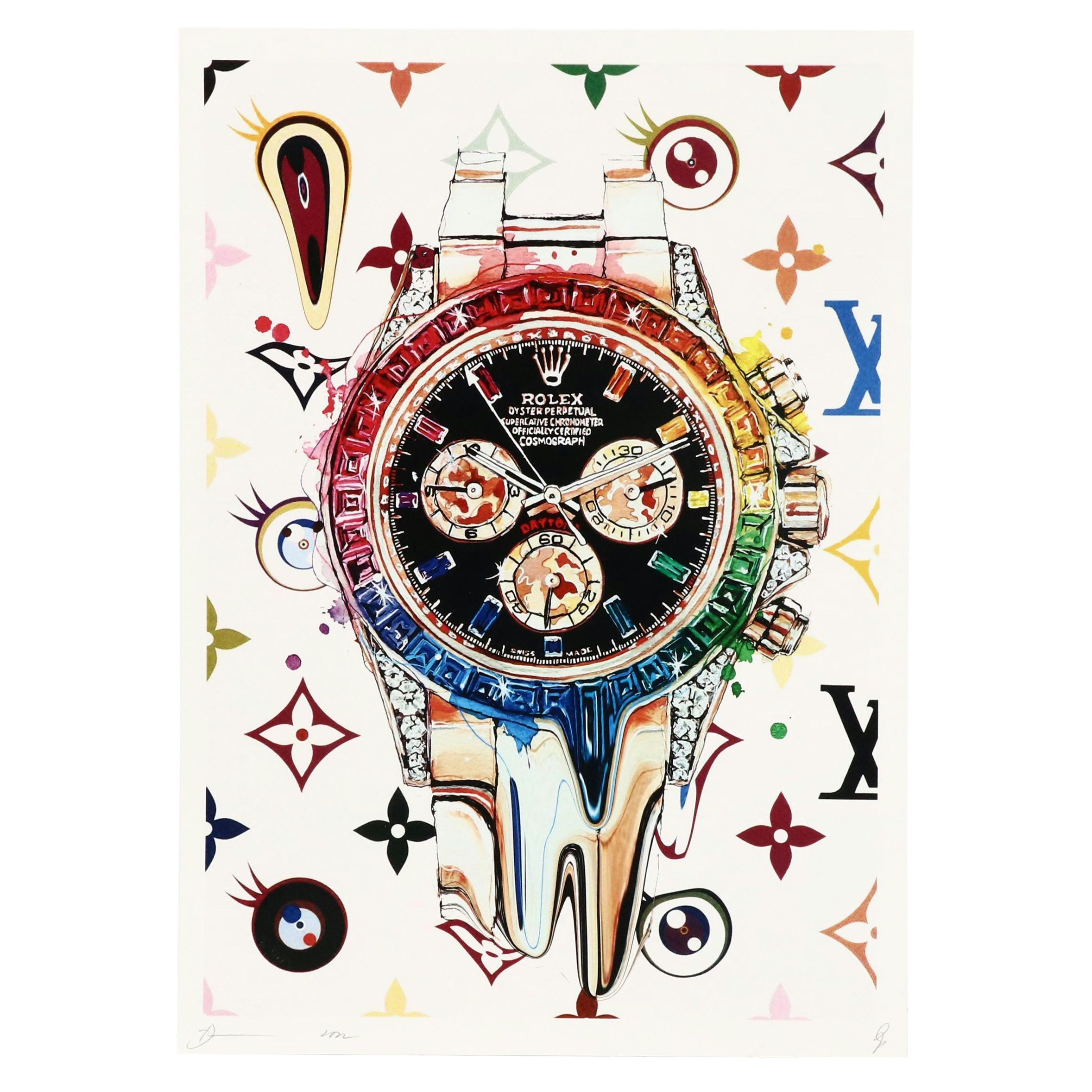 Death NYC Pop Art Digital Print Featuring Louis Vuitton x Melting Rolex, 2022
