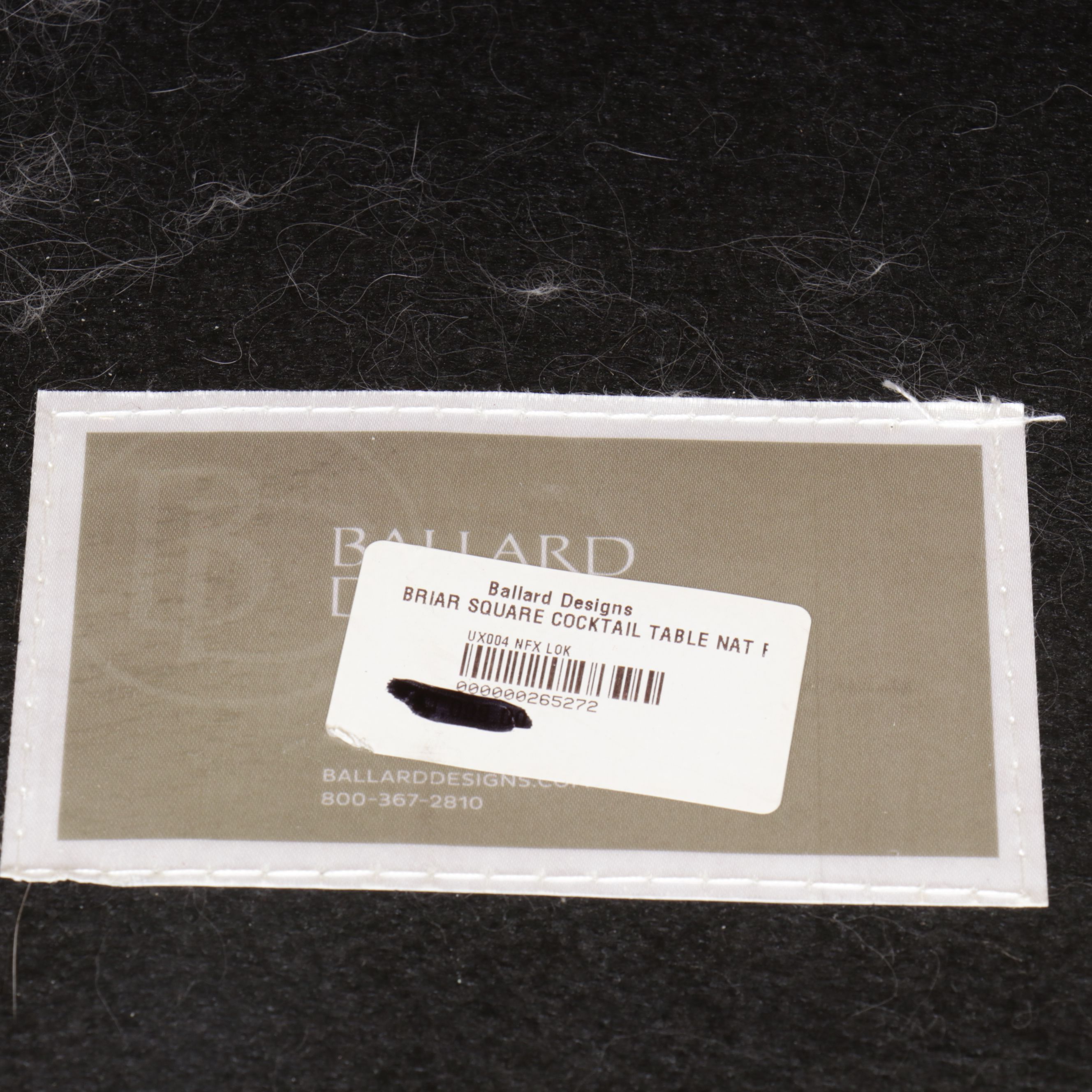 Ballard Designs "Briar" Button-Tufted Fabric Upholstered Ottoman