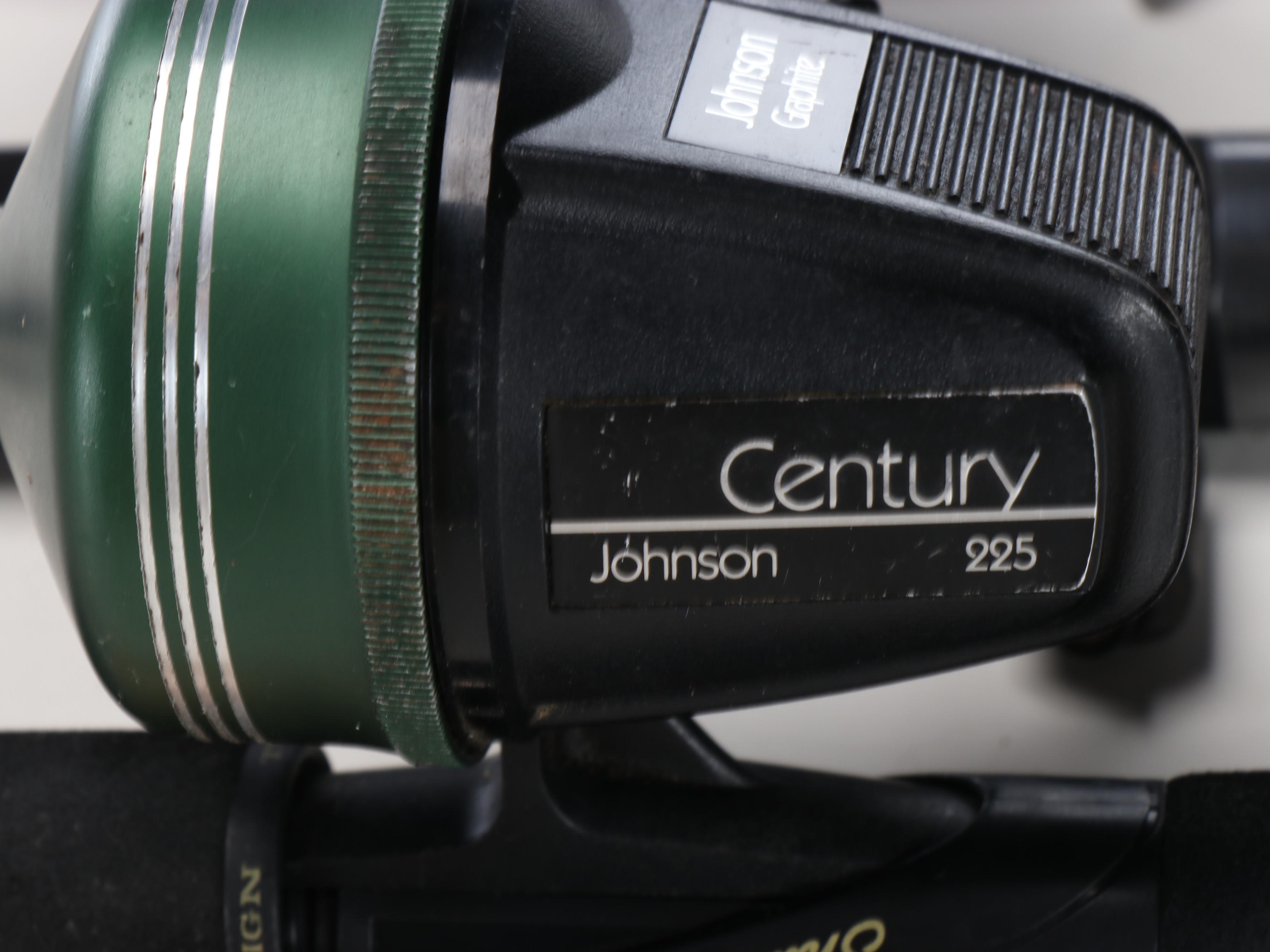 Fishing Rod and Reel Collection Featuring Johnson Century 225 and Ugly Stik GX2