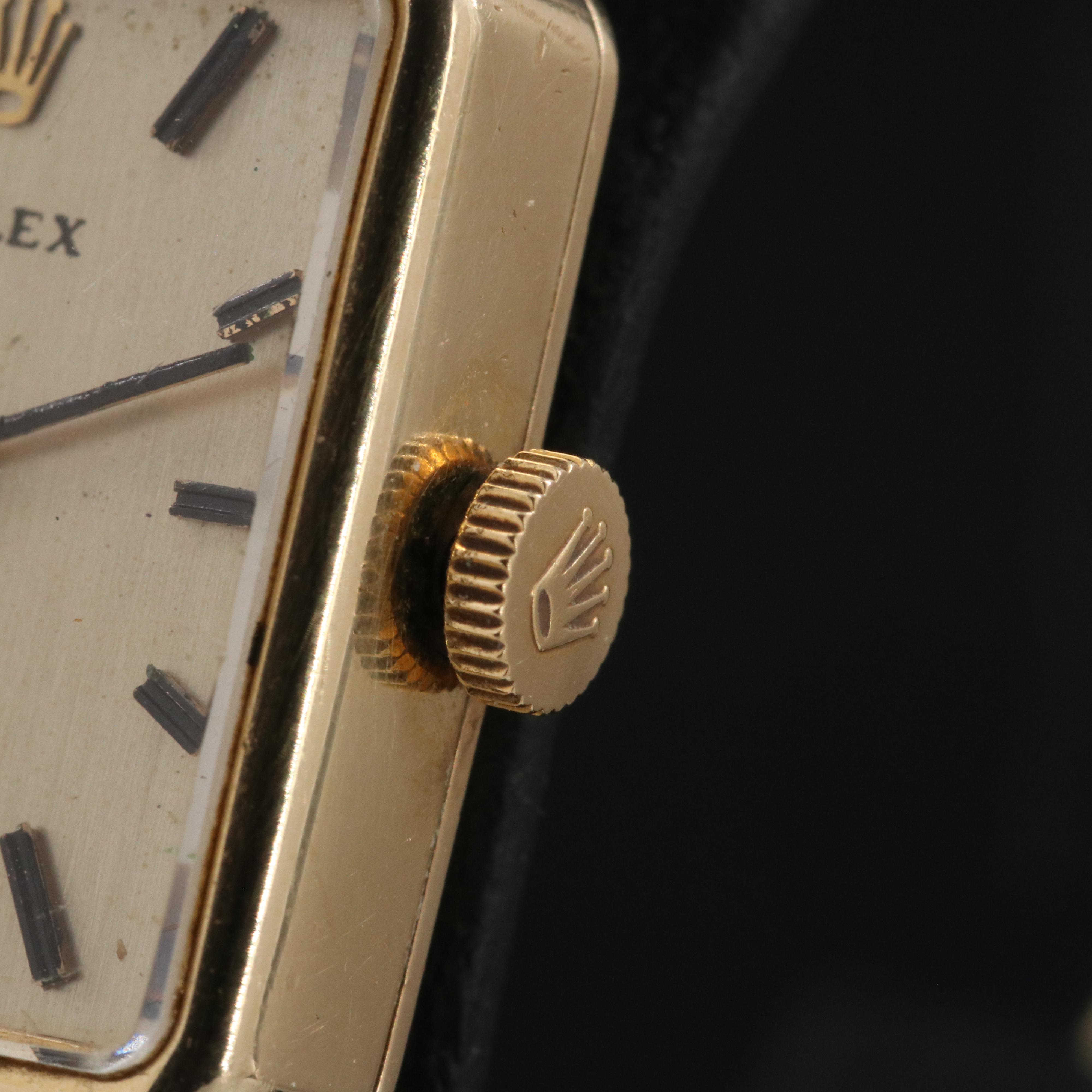 Vintage Rolex Diamond Set 14K Gold Manual-Wind Watch
