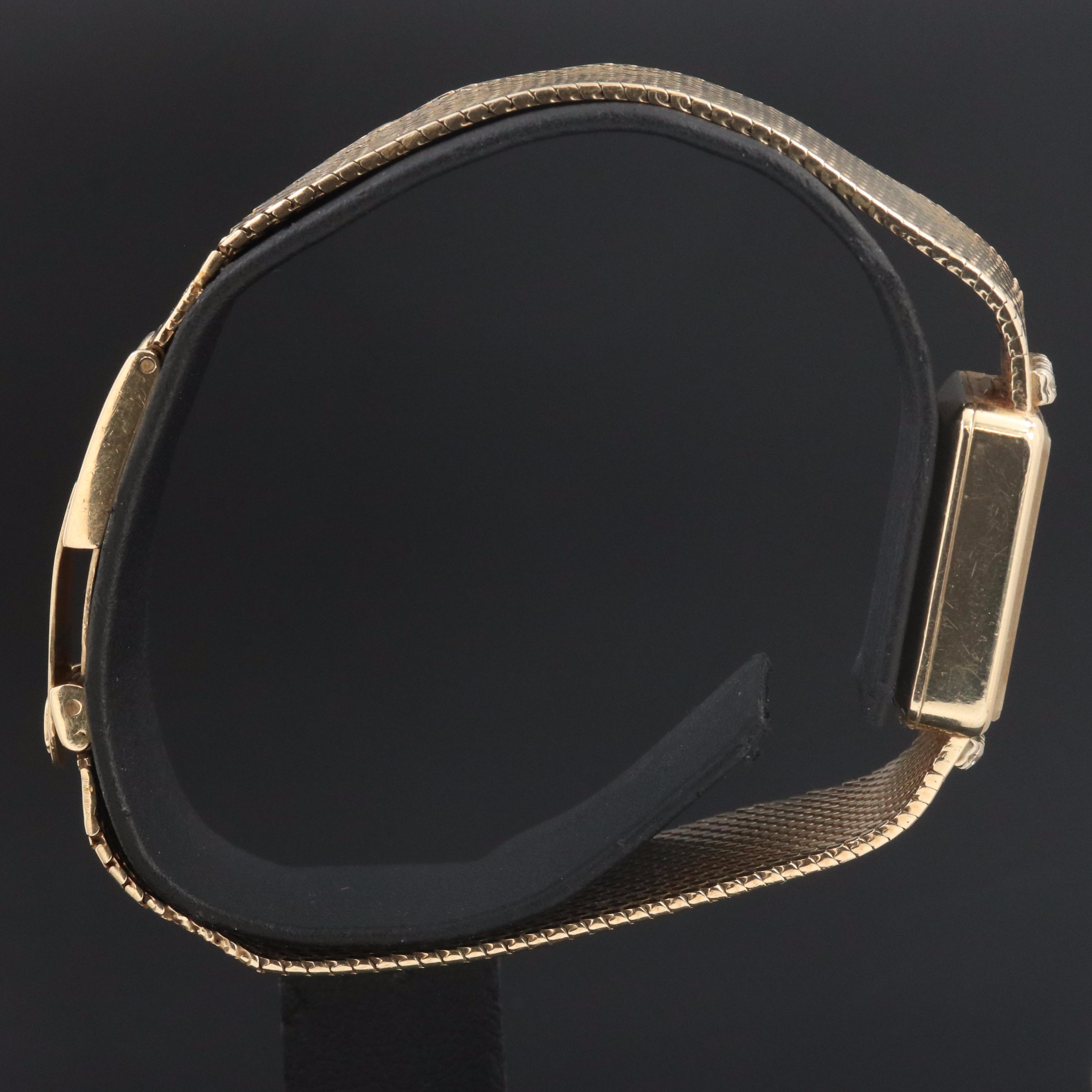 Vintage Rolex Diamond Set 14K Gold Manual-Wind Watch