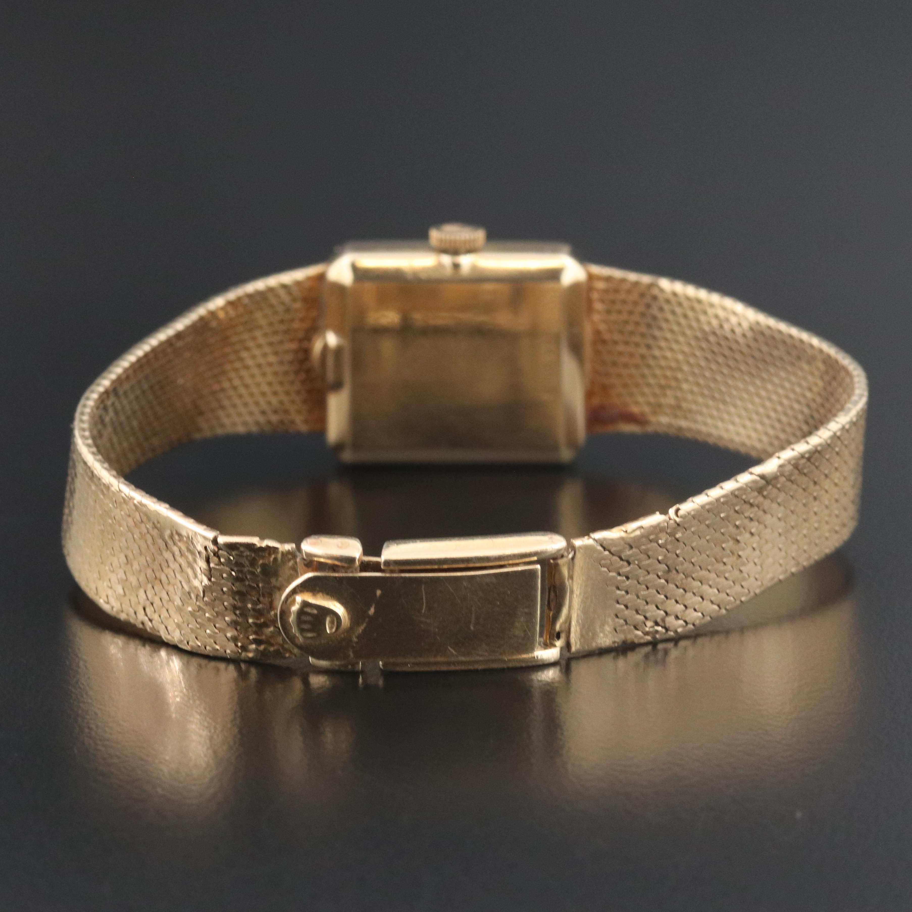 Vintage Rolex Diamond Set 14K Gold Manual-Wind Watch