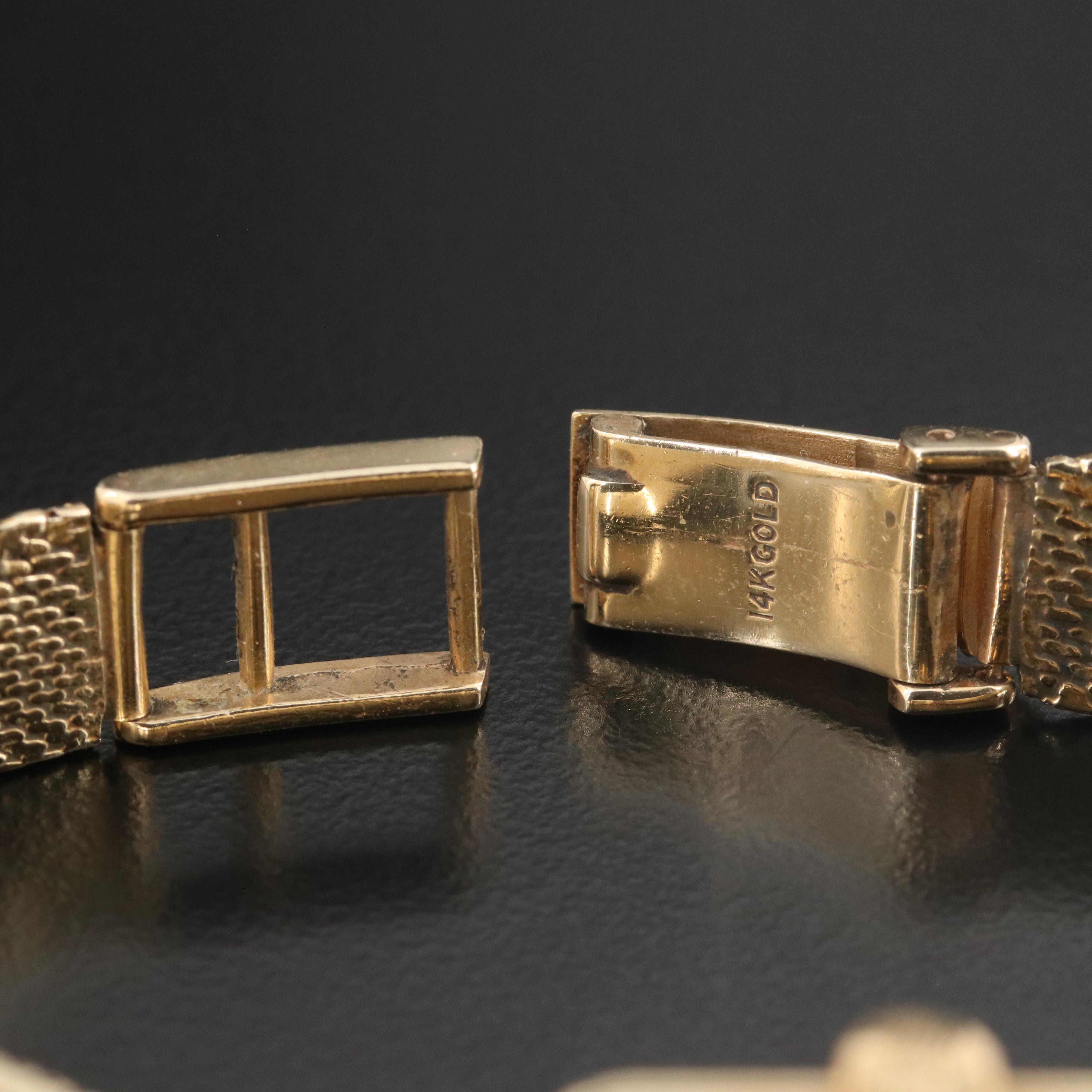 Vintage Rolex Diamond Set 14K Gold Manual-Wind Watch