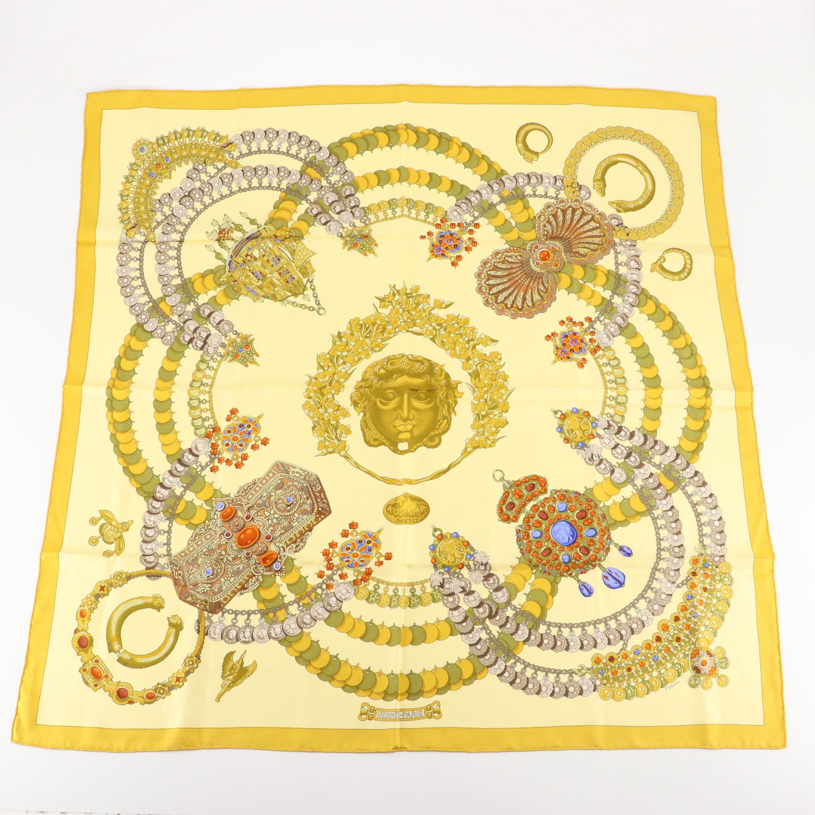 Hermès "Kosmima" Scarf 90 in Silk Twill