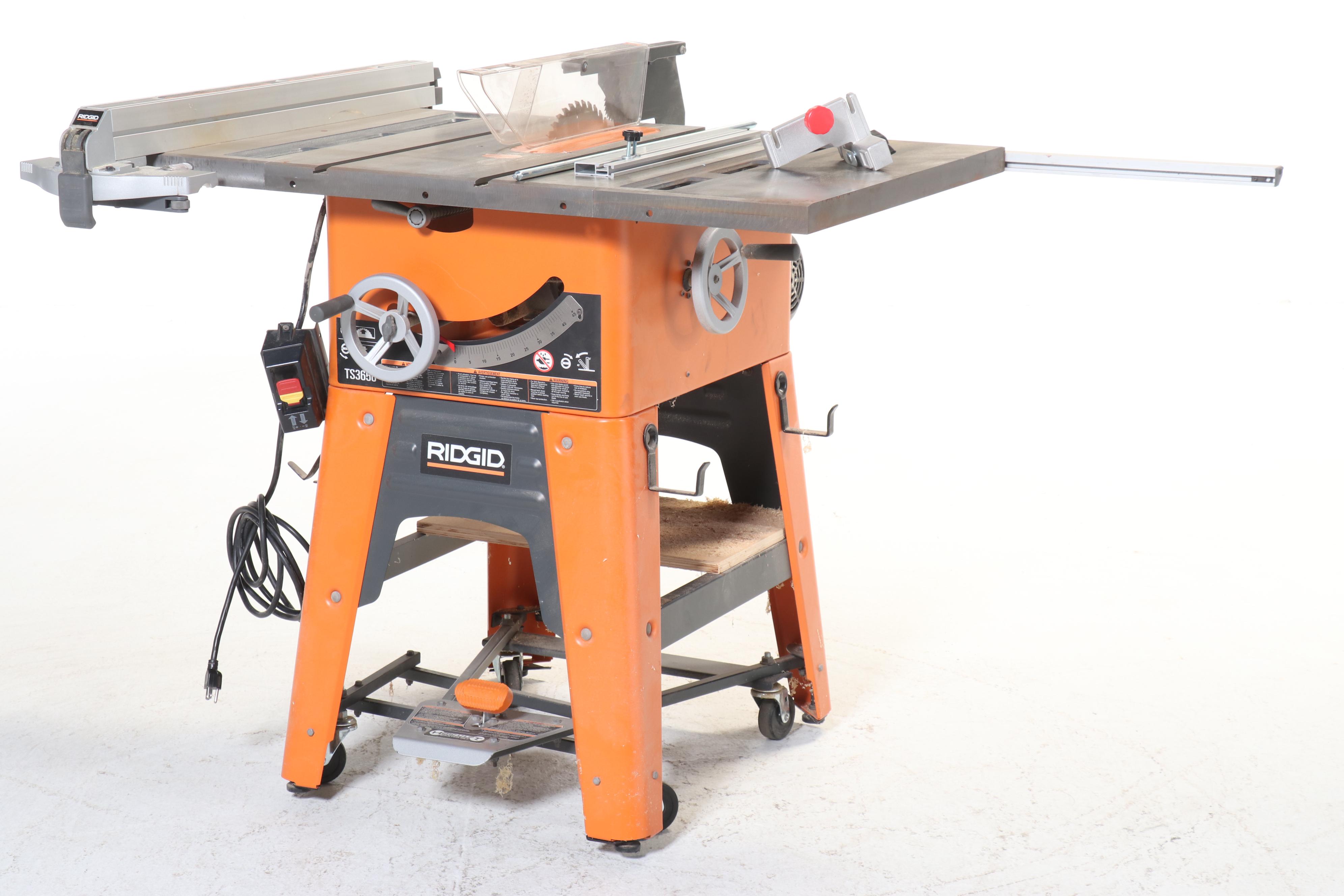 RIDGID TS3650 Table Saw with Portable Cast Iron Table